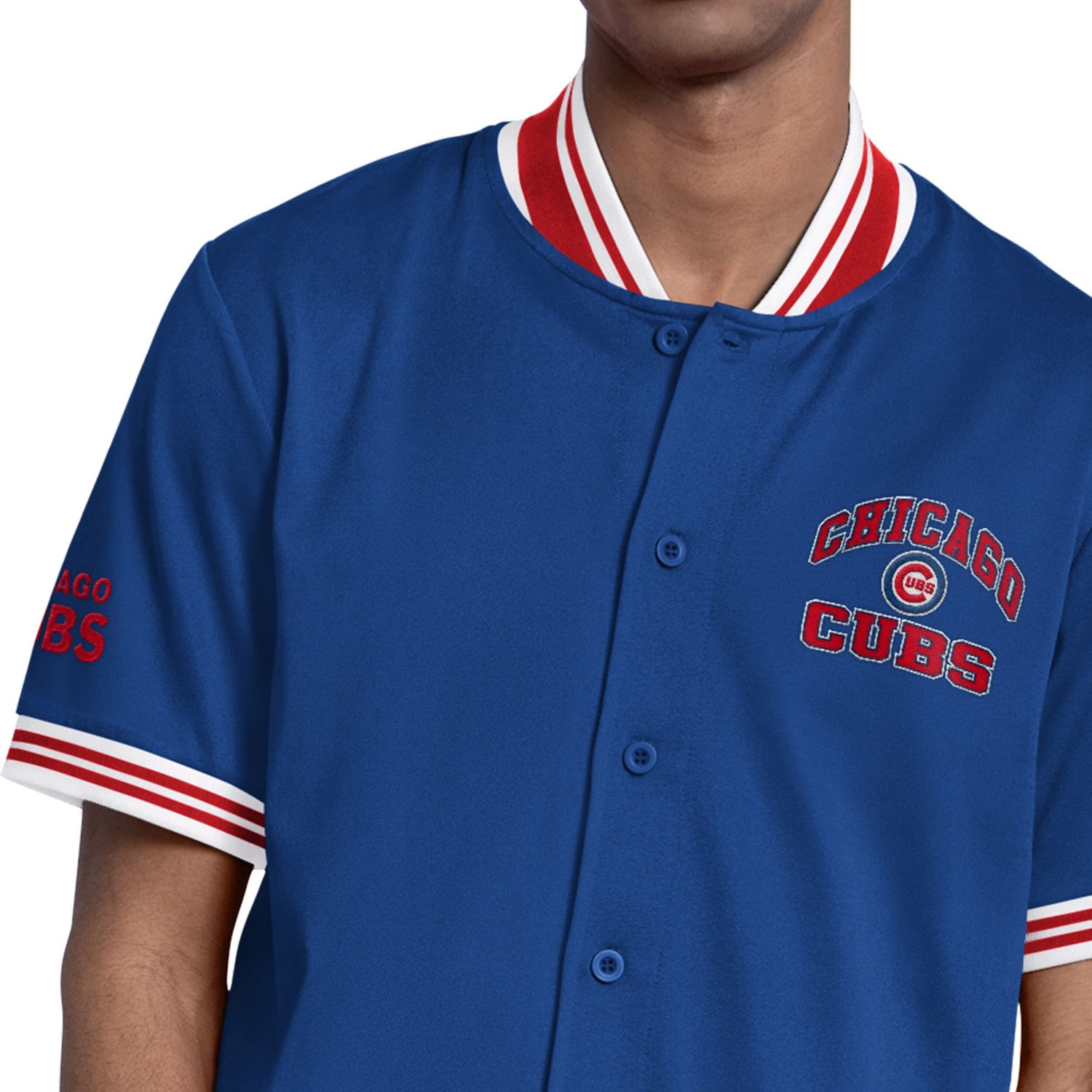 Starter Chicago Cubs Button-Up Short Sleeve Jacket