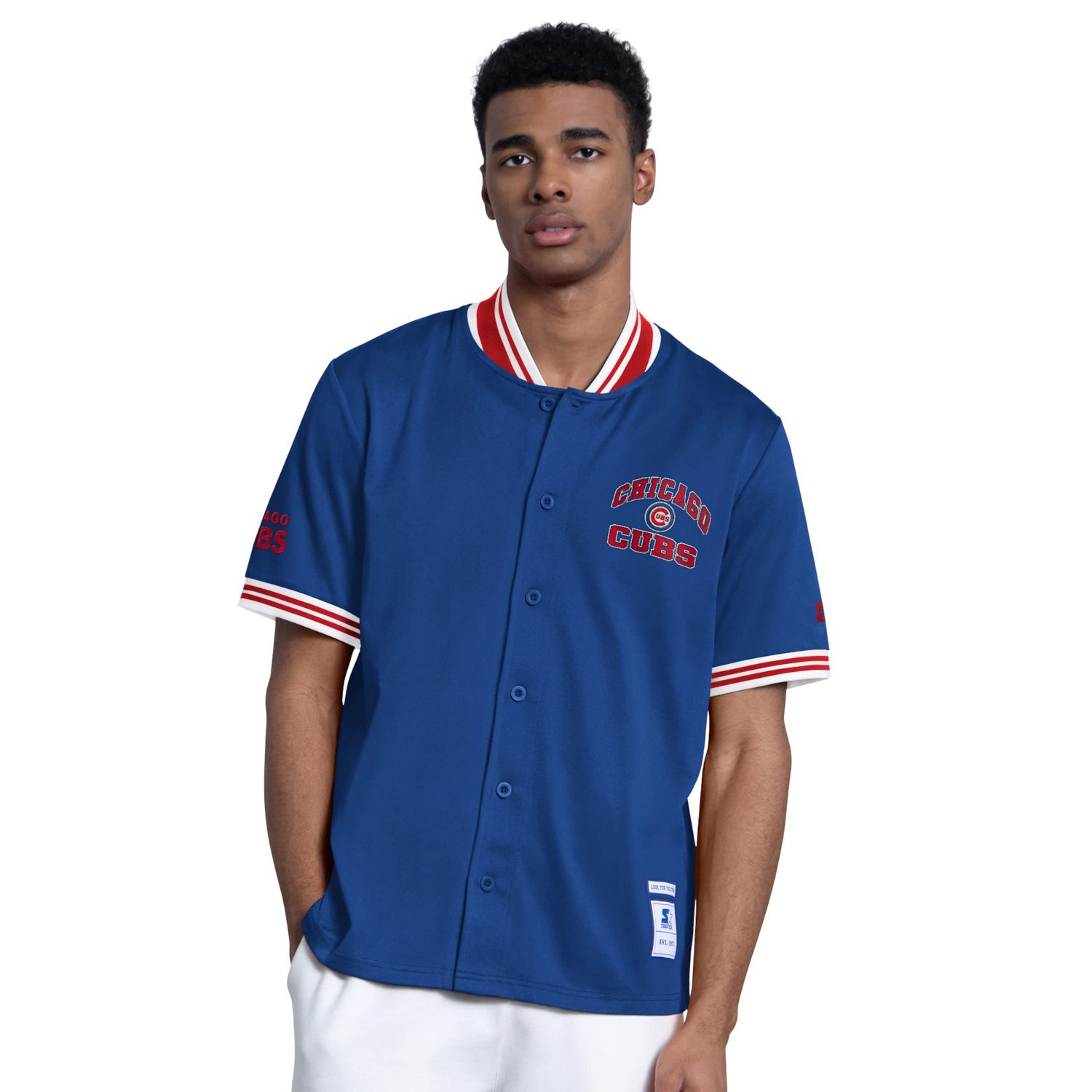 Starter Chicago Cubs Button-Up Short Sleeve Jacket