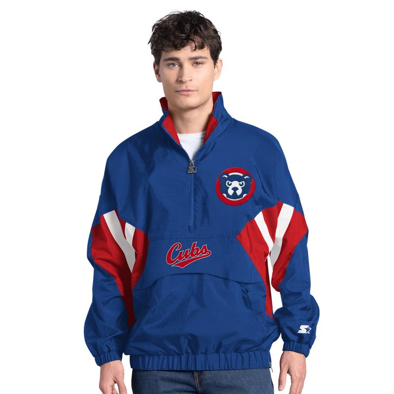 Starter Men's Royal Chicago Cubs Cooperstown Chief Half-Zip Pullover Hoodie - Royal