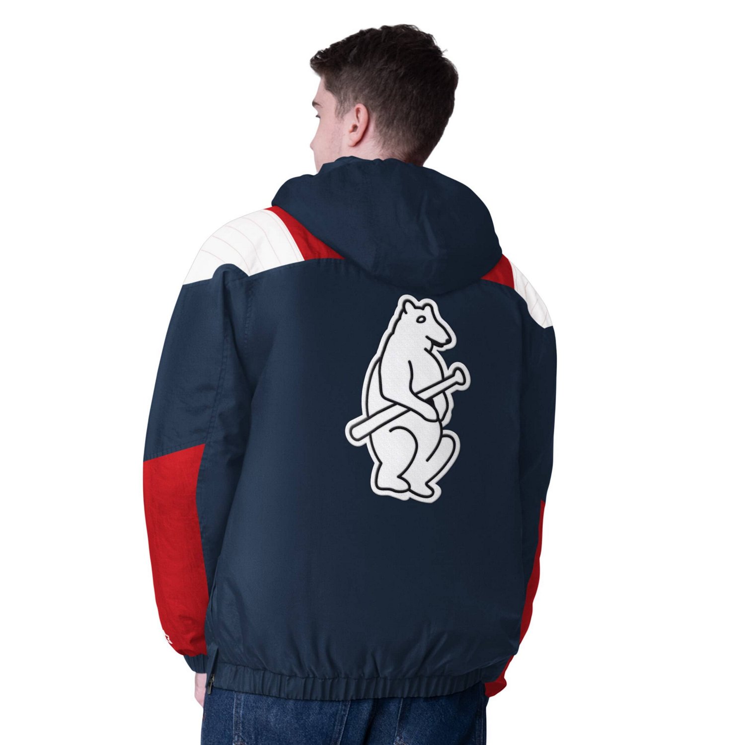 Starter Chicago Cubs Cooperstown Collection Charger Half-Zip Jacket - view number 2