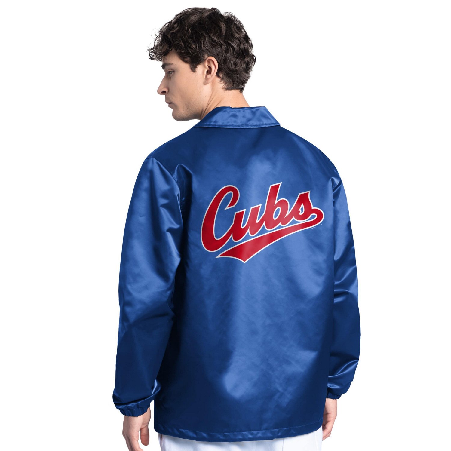 Starter Chicago Cubs Cooperstown Collection Point Man Full-Snap Coaches Jacket