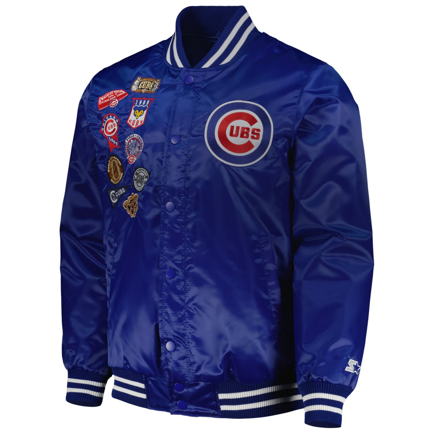 Starter Chicago Cubs Patch Full-Snap Jacket - view number 2