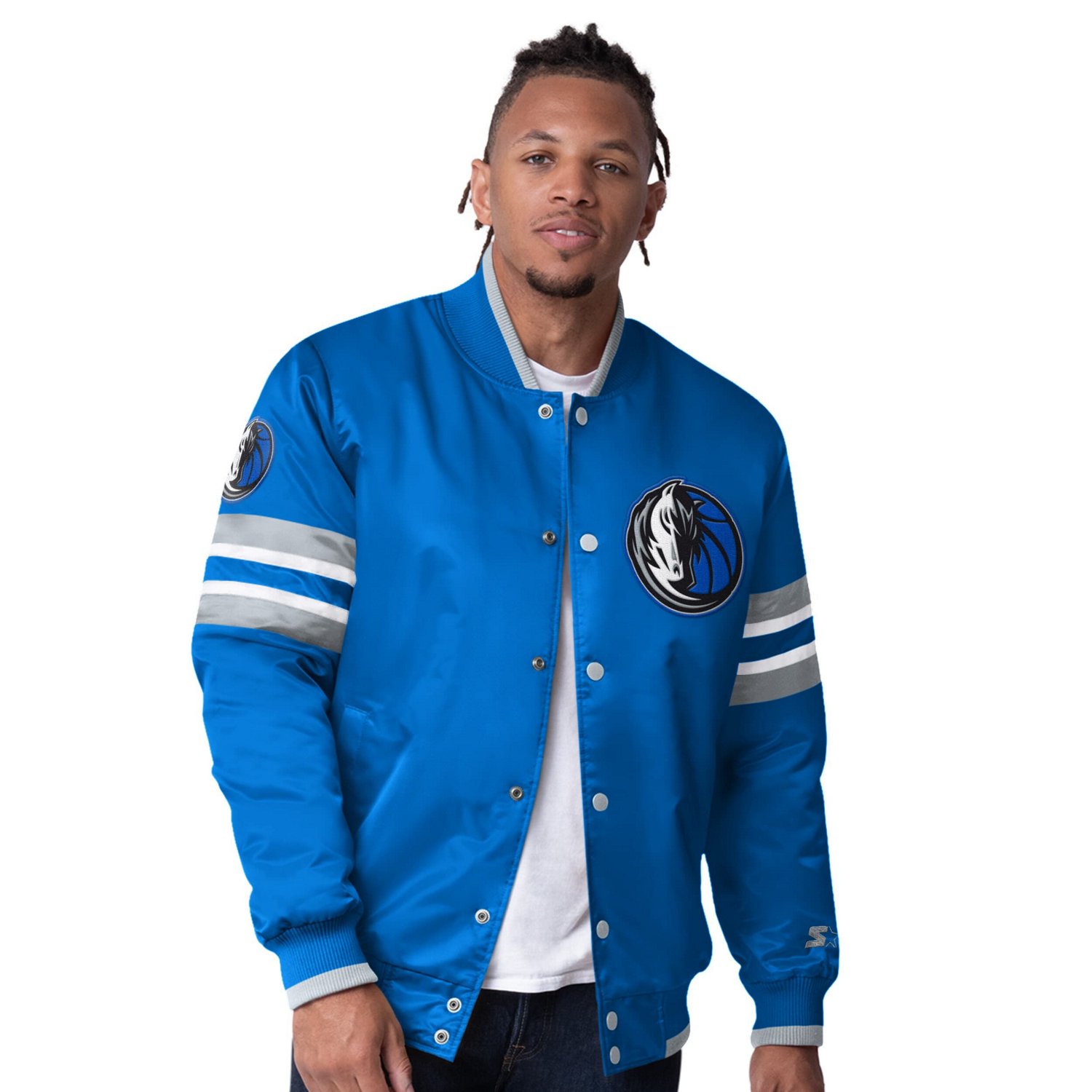Starter Dallas Mavericks Scout Varsity Satin Full-Snap Jacket