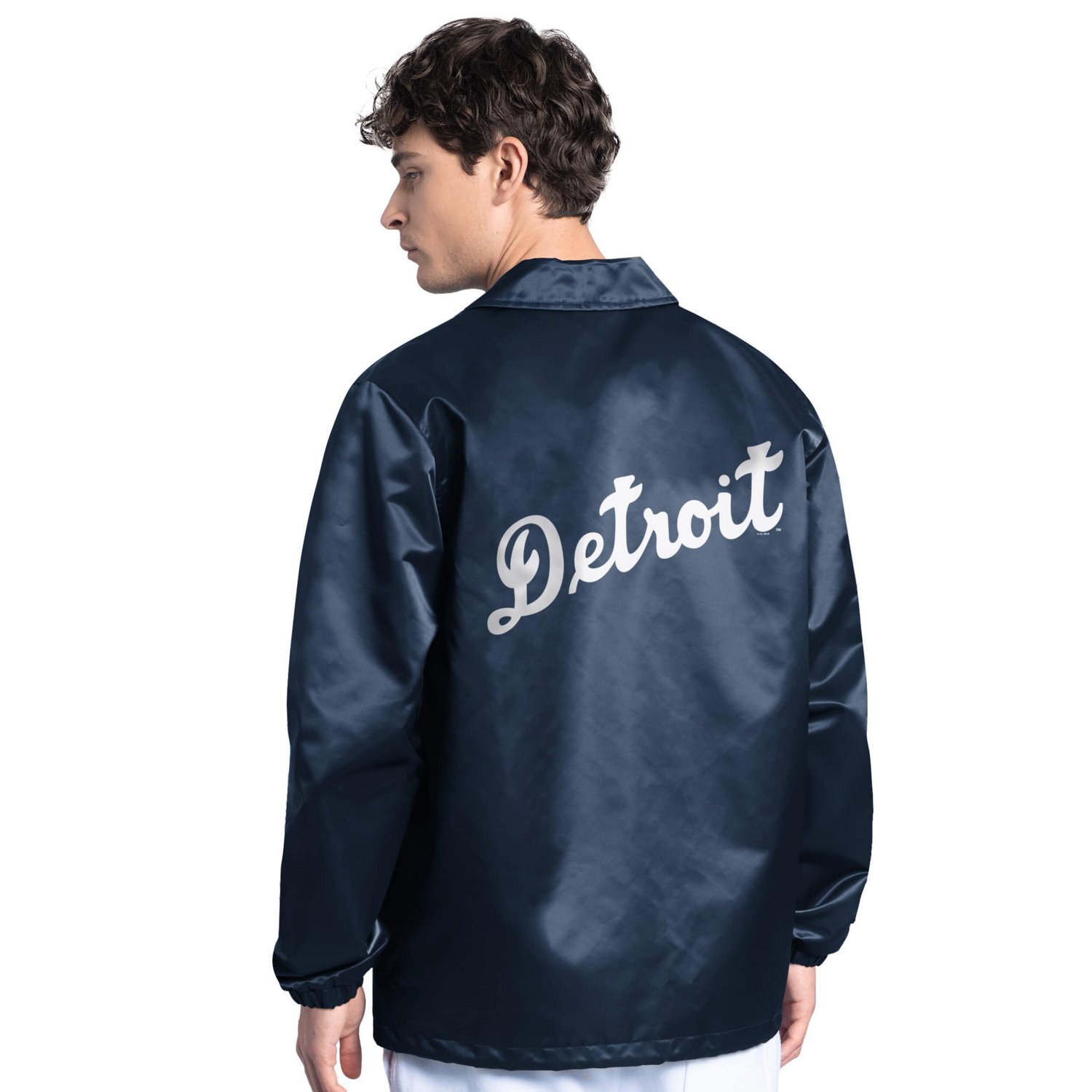 Starter Detroit Tigers Cooperstown Collection Point Man Full-Snap Coaches Jacket - view number 2
