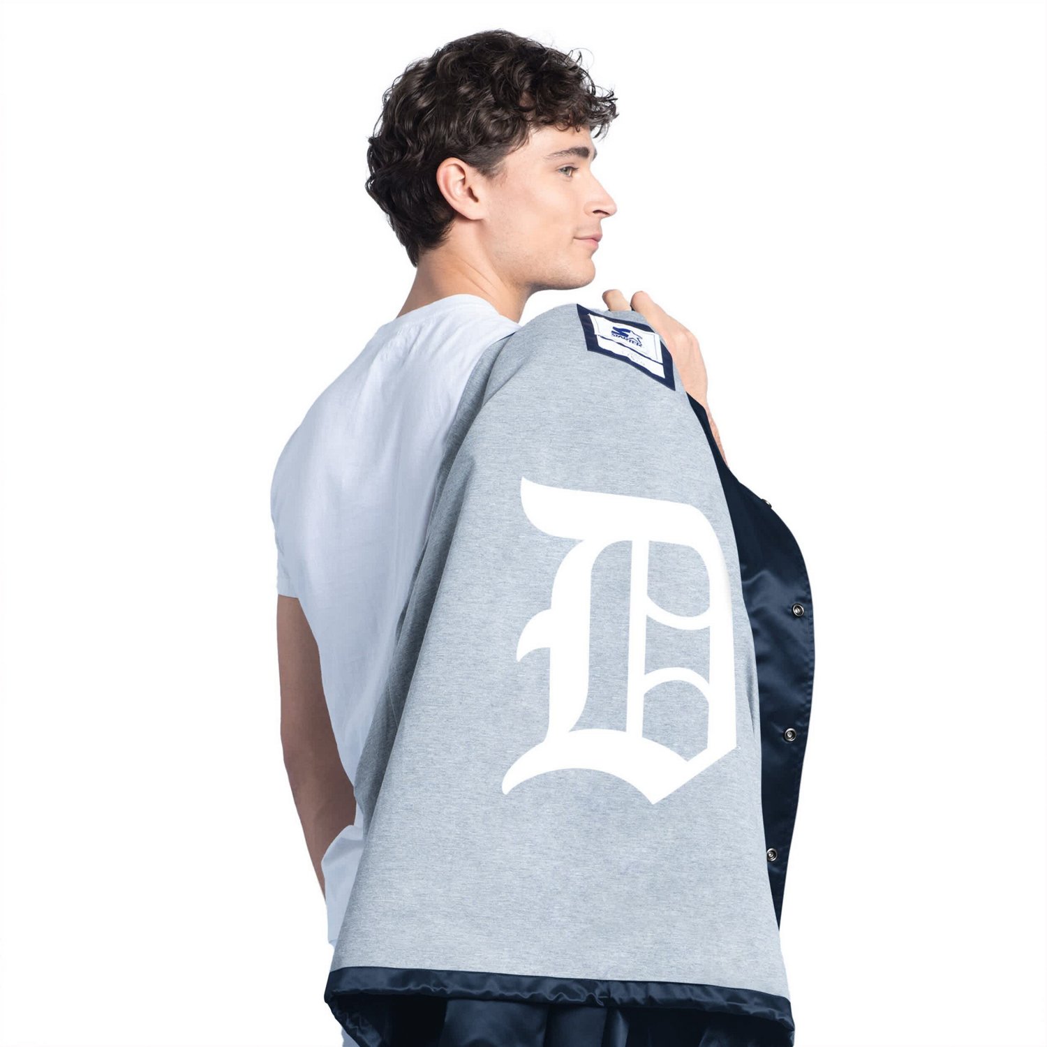 Starter Detroit Tigers Cooperstown Collection Point Man Full-Snap Coaches Jacket - view number 3