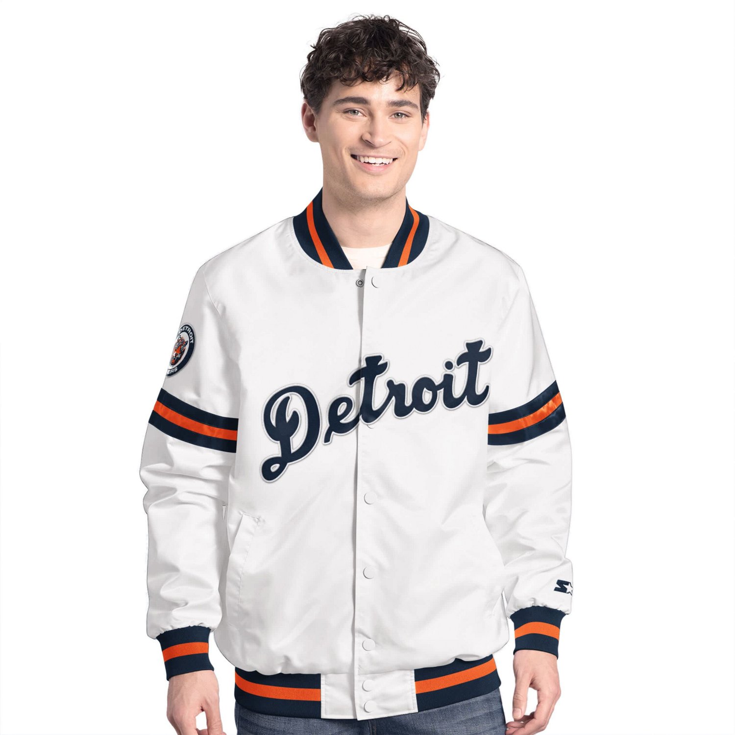 Starter Detroit Tigers Cooperstown Scout Full-Snap Varsity Jacket                                                               