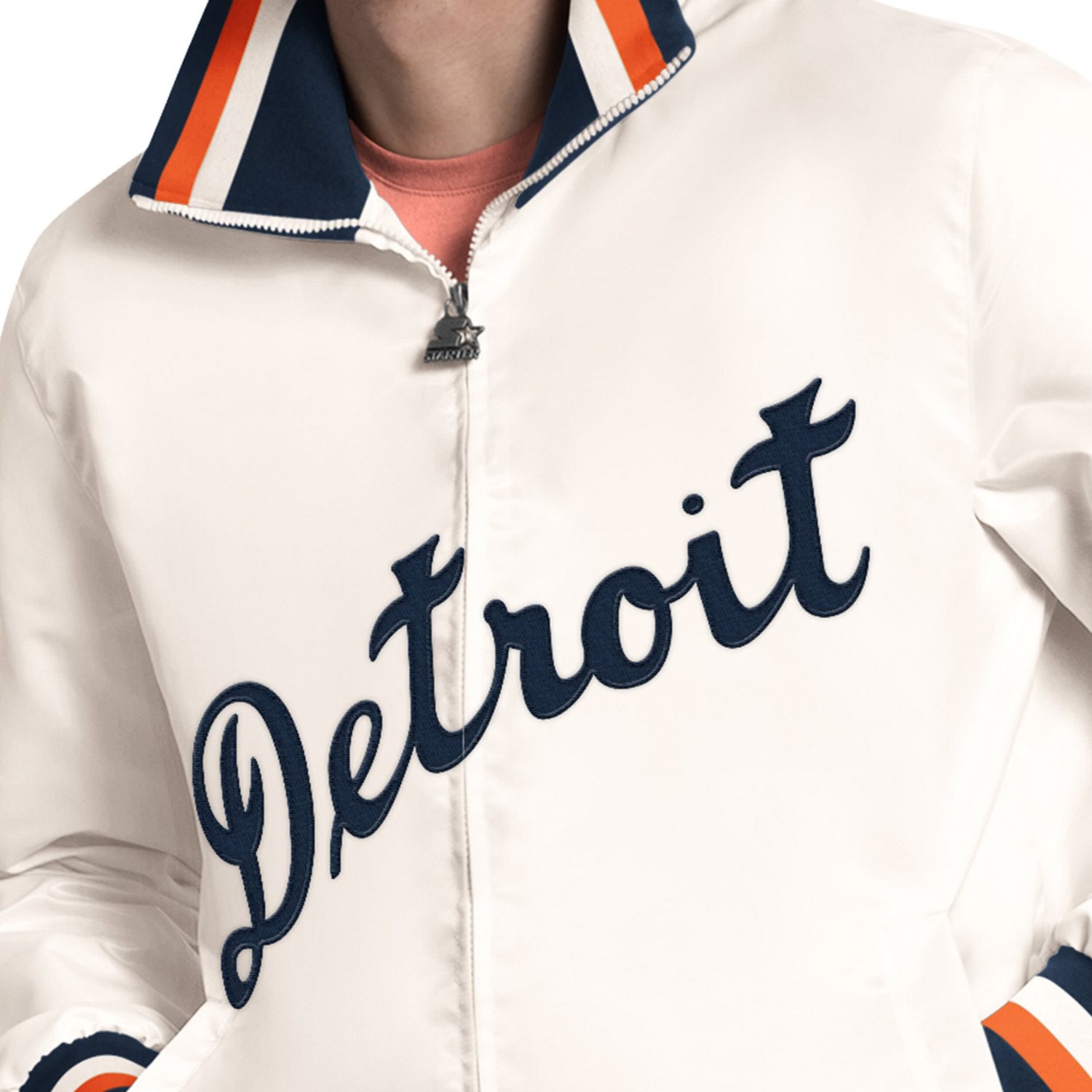 Starter Detroit Tigers The Captain Cooperstown Logo Full-Zip Varsity Jacket - view number 3
