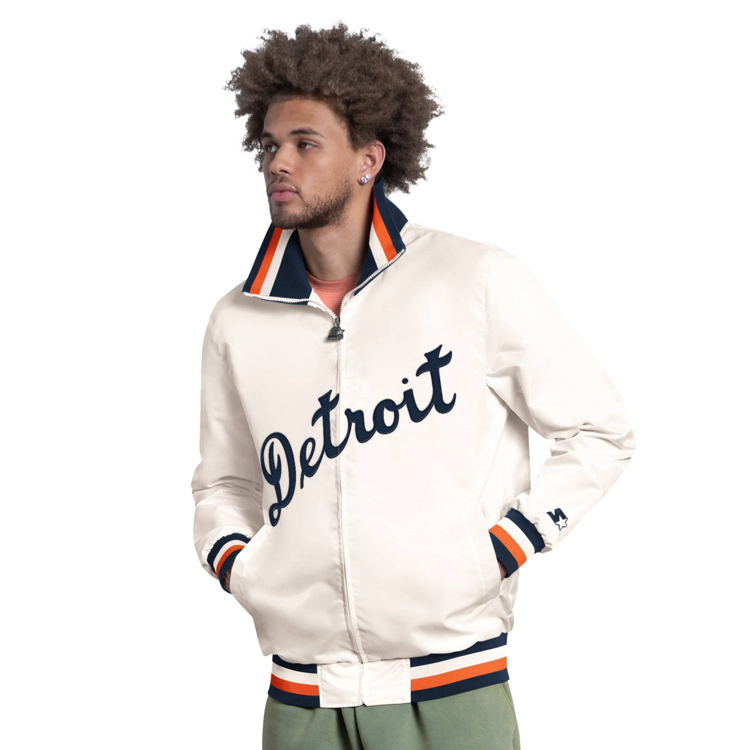 Starter Detroit Tigers The Captain Cooperstown Logo Full-Zip Varsity Jacket