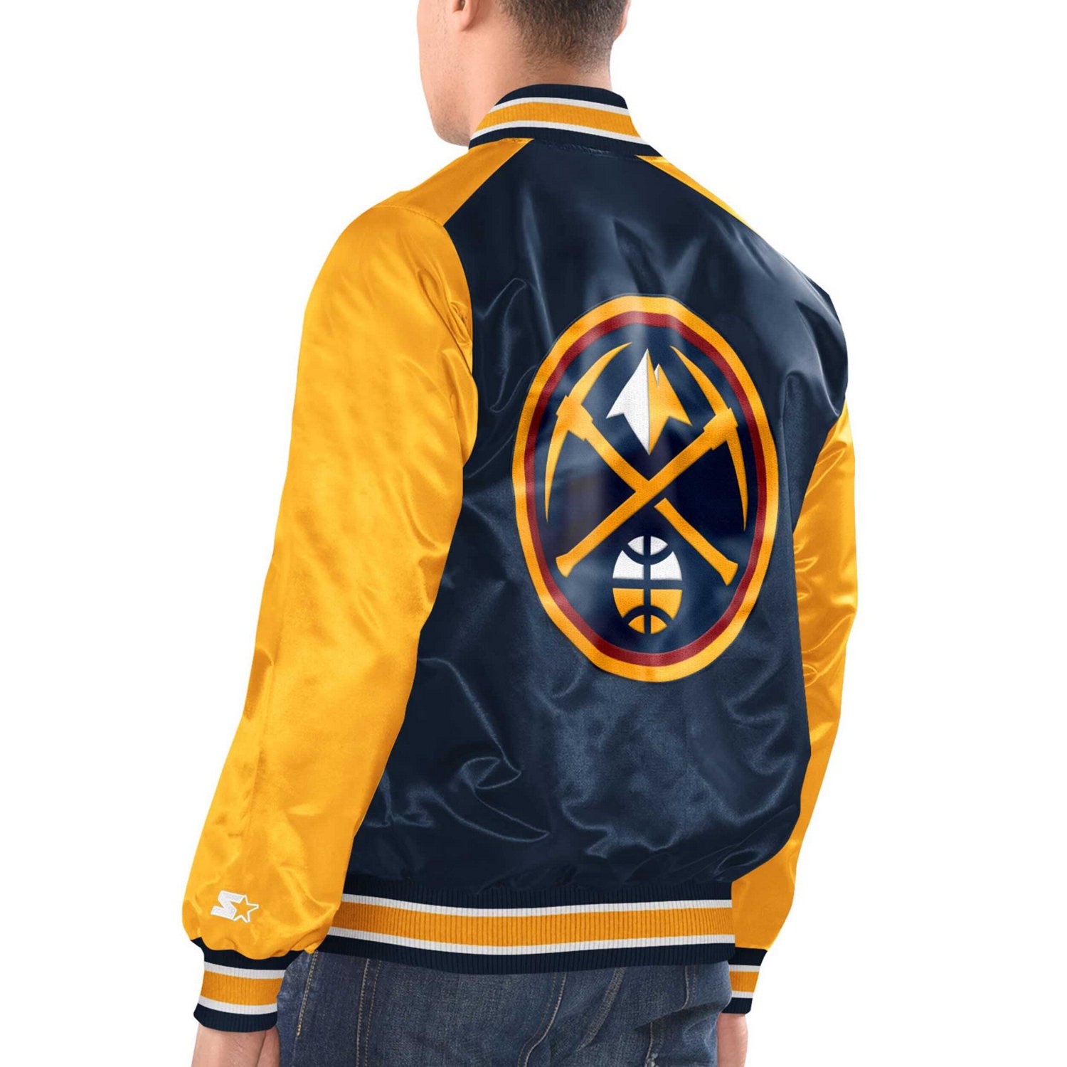 Starter Gold Denver Nuggets Renegade Satin Full-Snap Varsity Jacket                                                              - view number 2