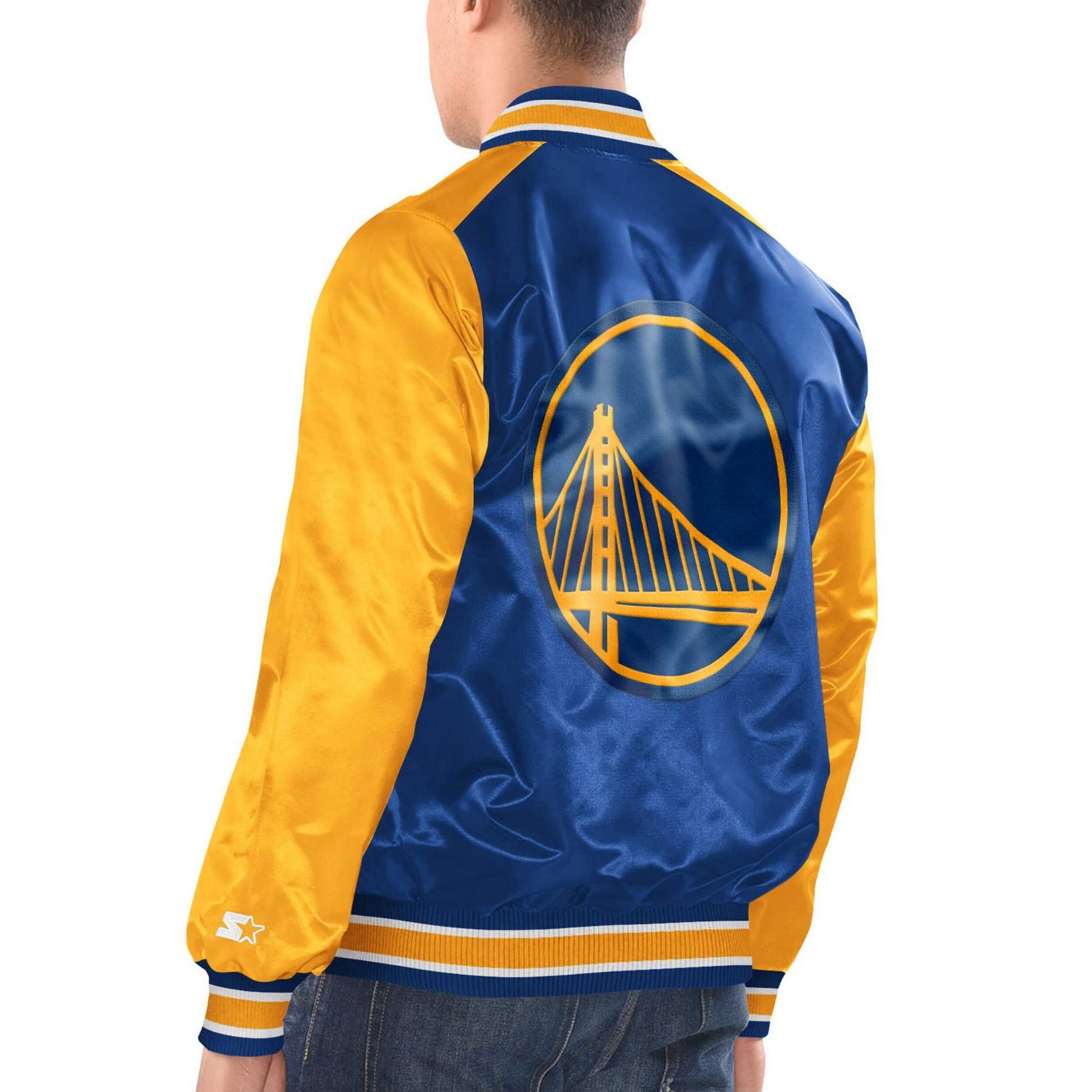 Starter Gold Golden State Warriors Renegade Satin Full-Snap Varsity Jacket - view number 2