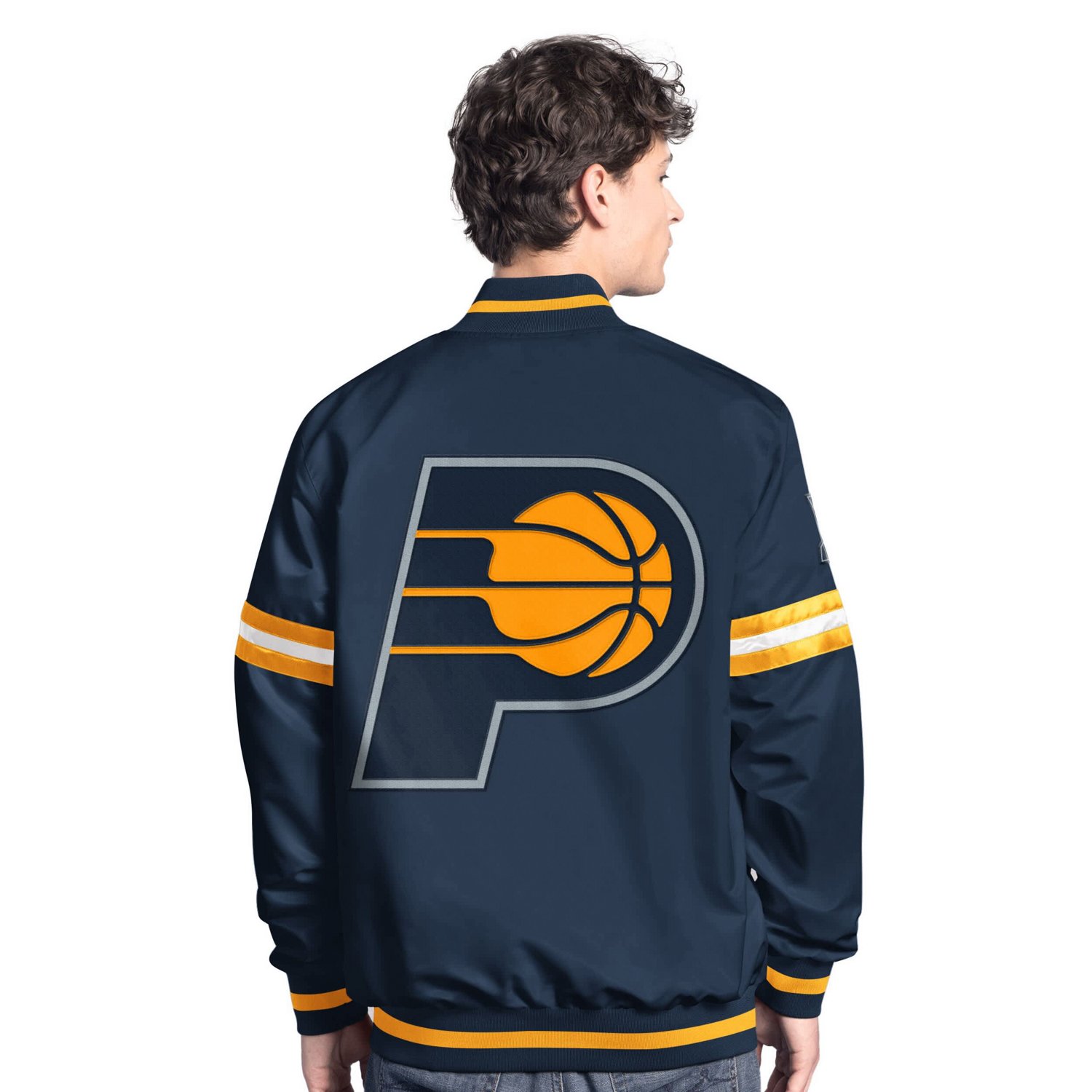 Starter Gold Indiana Pacers Scout Full Snap Varsity Jacket - view number 2
