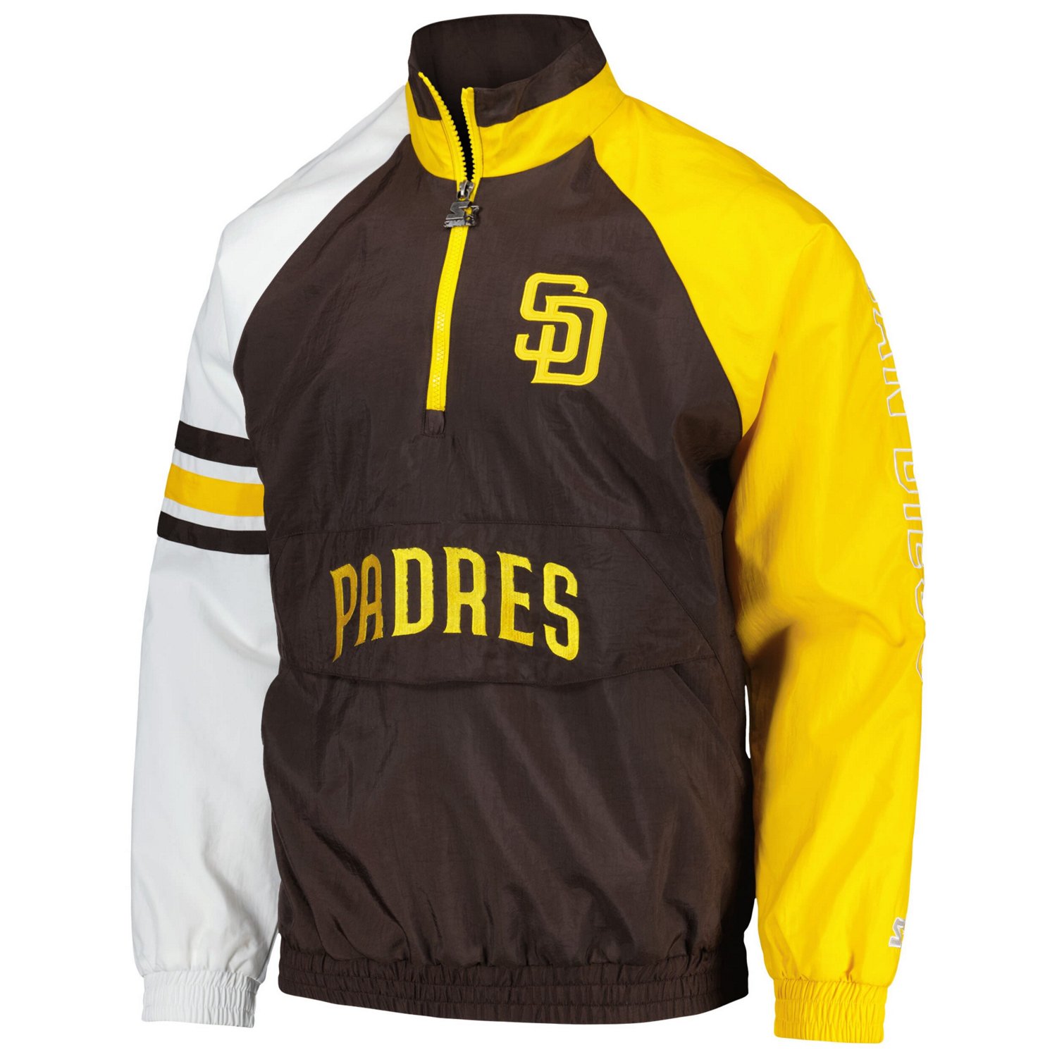 Starter Gold San Diego Padres Elite Raglan Half-Zip Jacket - view number 2