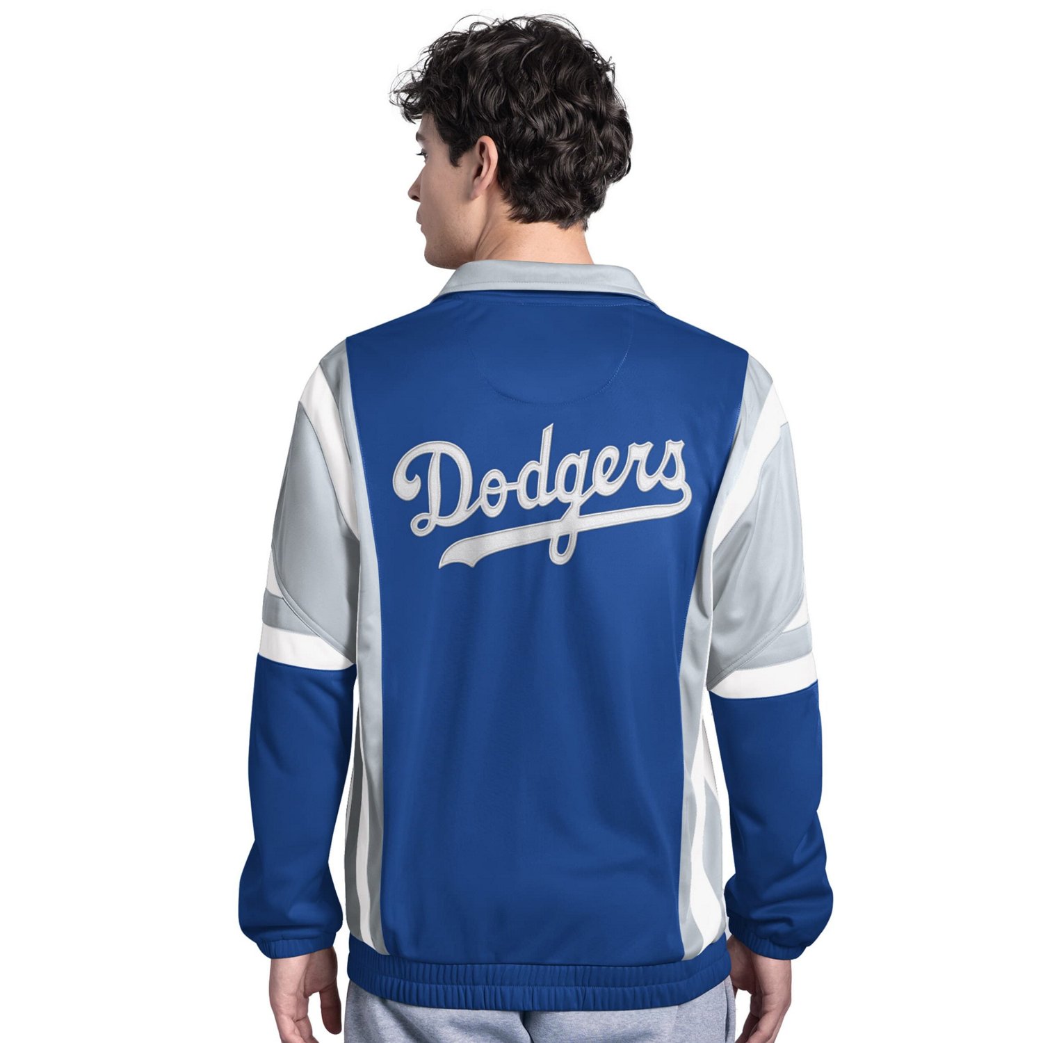 Starter Gray Los Angeles Dodgers Contender Tricot Full-Zip Track Jacket - view number 2