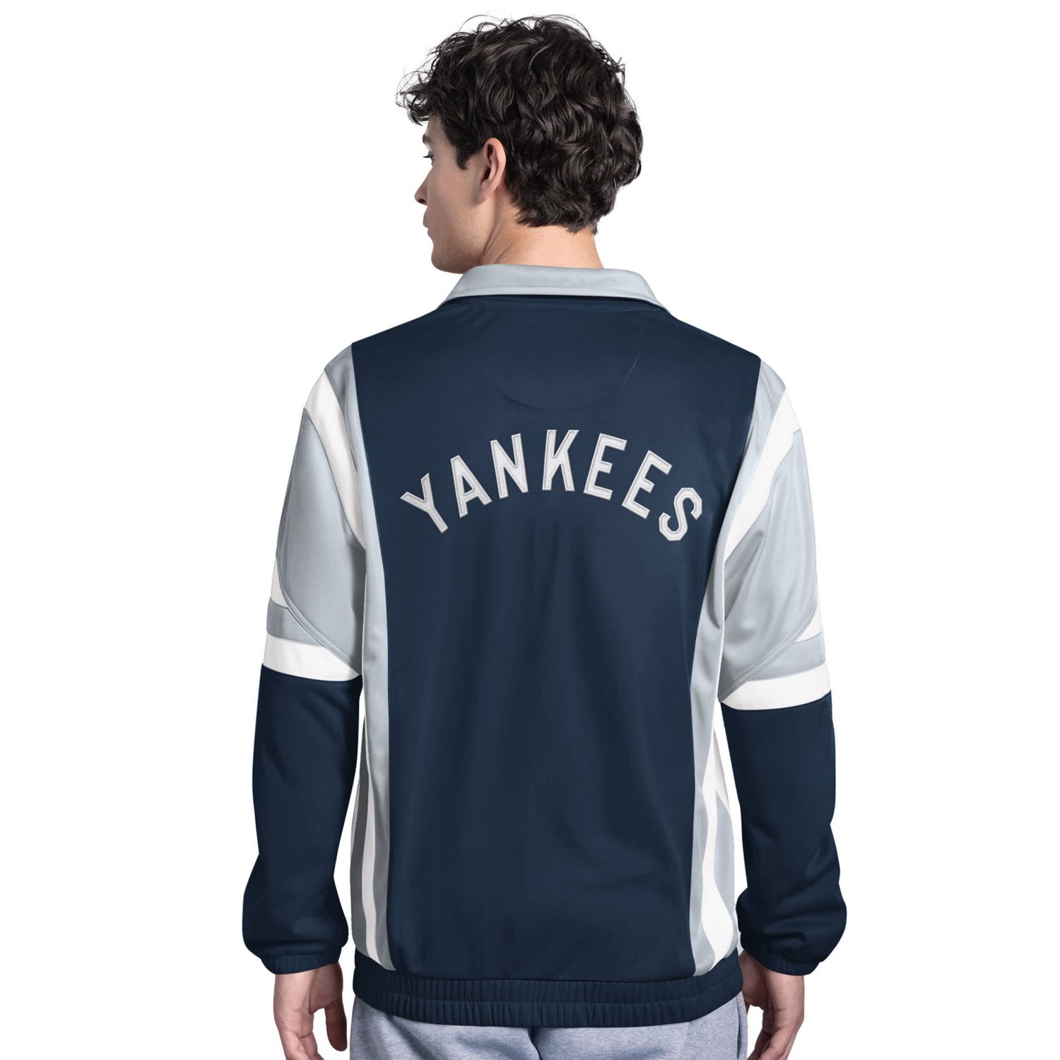 Starter Gray New York Yankees Contender Tricot Full-Zip Track Jacket