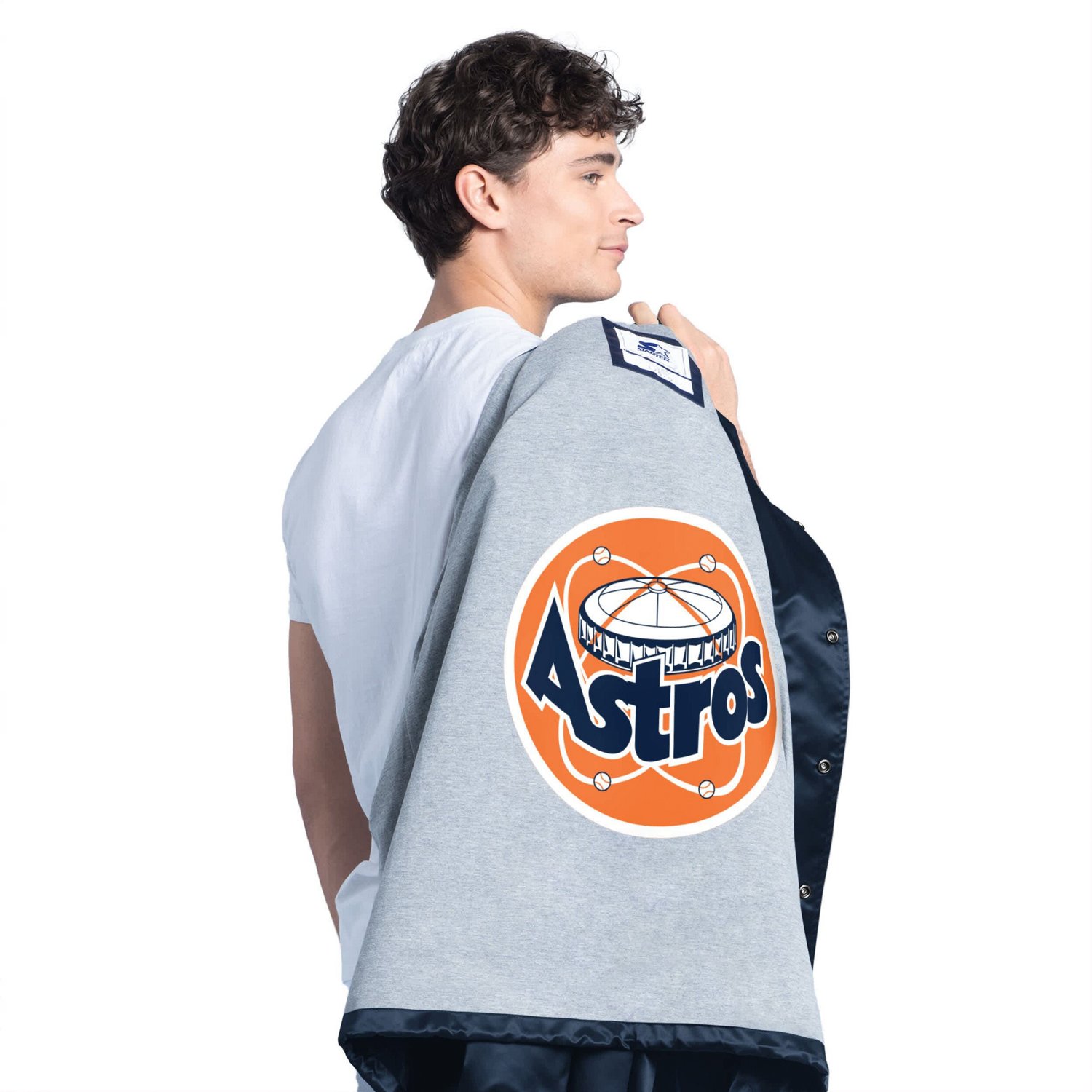 Starter Houston Astros Cooperstown Collection Point Man Full-Snap Coaches Jacket - view number 3