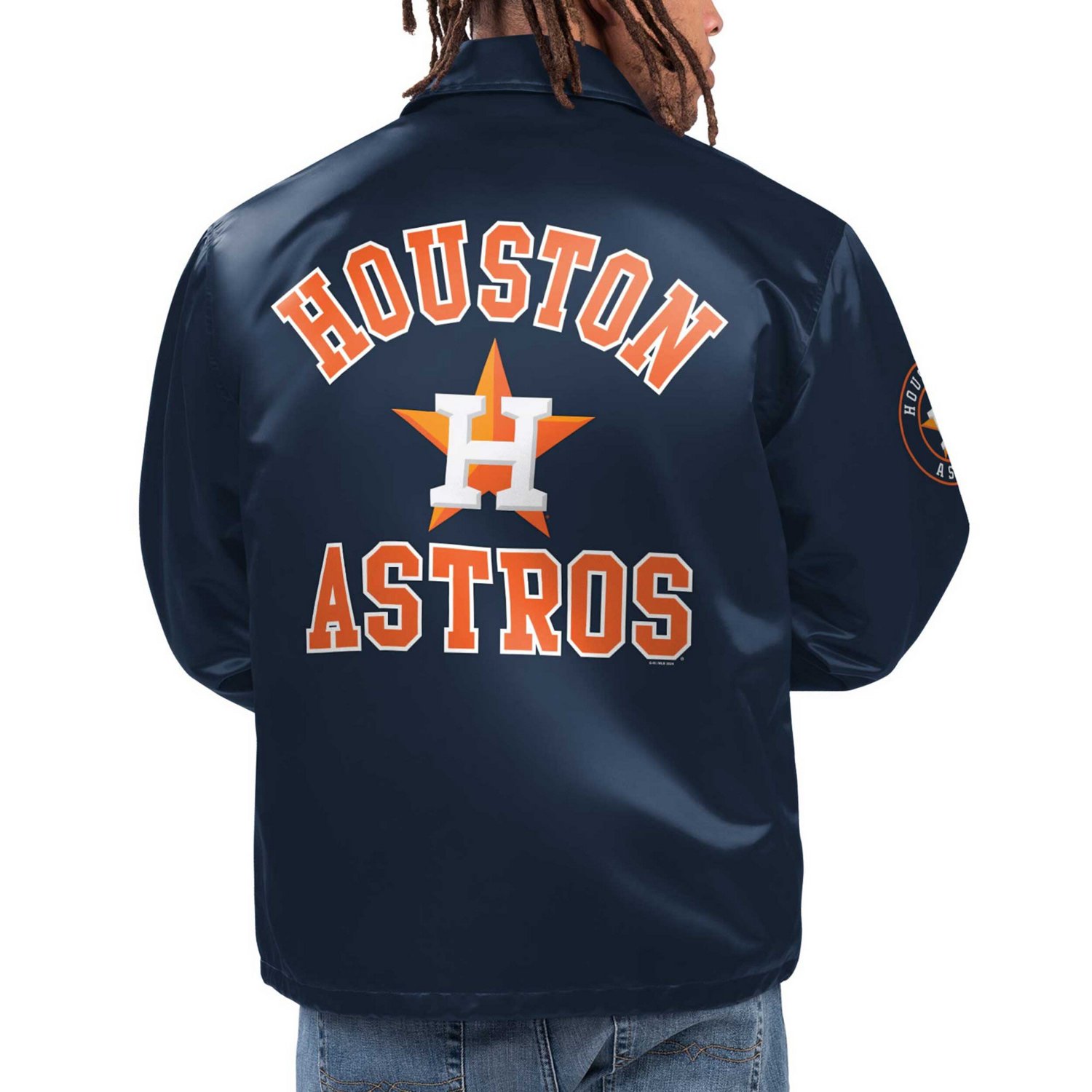 Starter Houston Astros Option Route Satin Full-Snap Jacket - view number 2