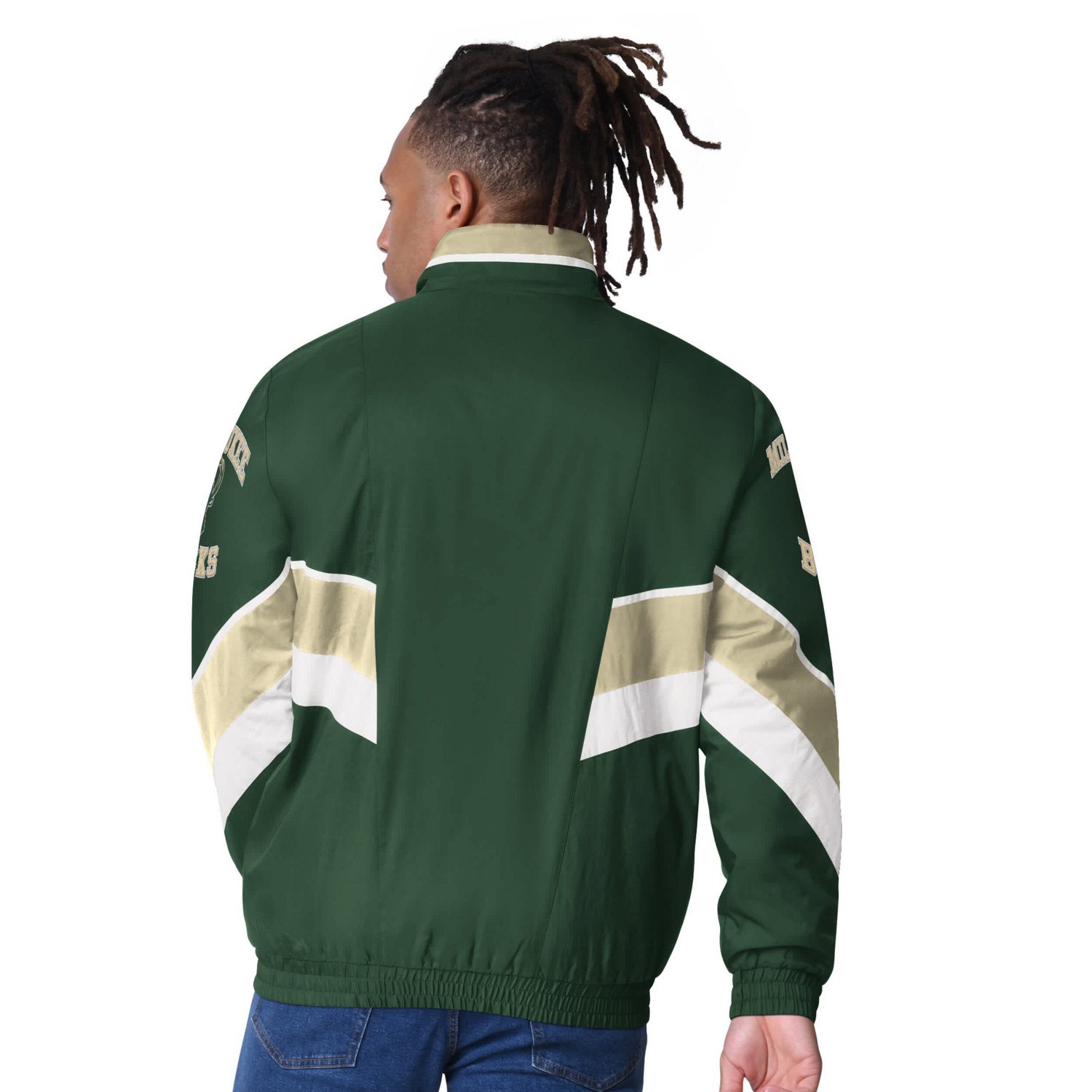 Starter Hunter Milwaukee Bucks Captain Oxford Full-Zip Jacket