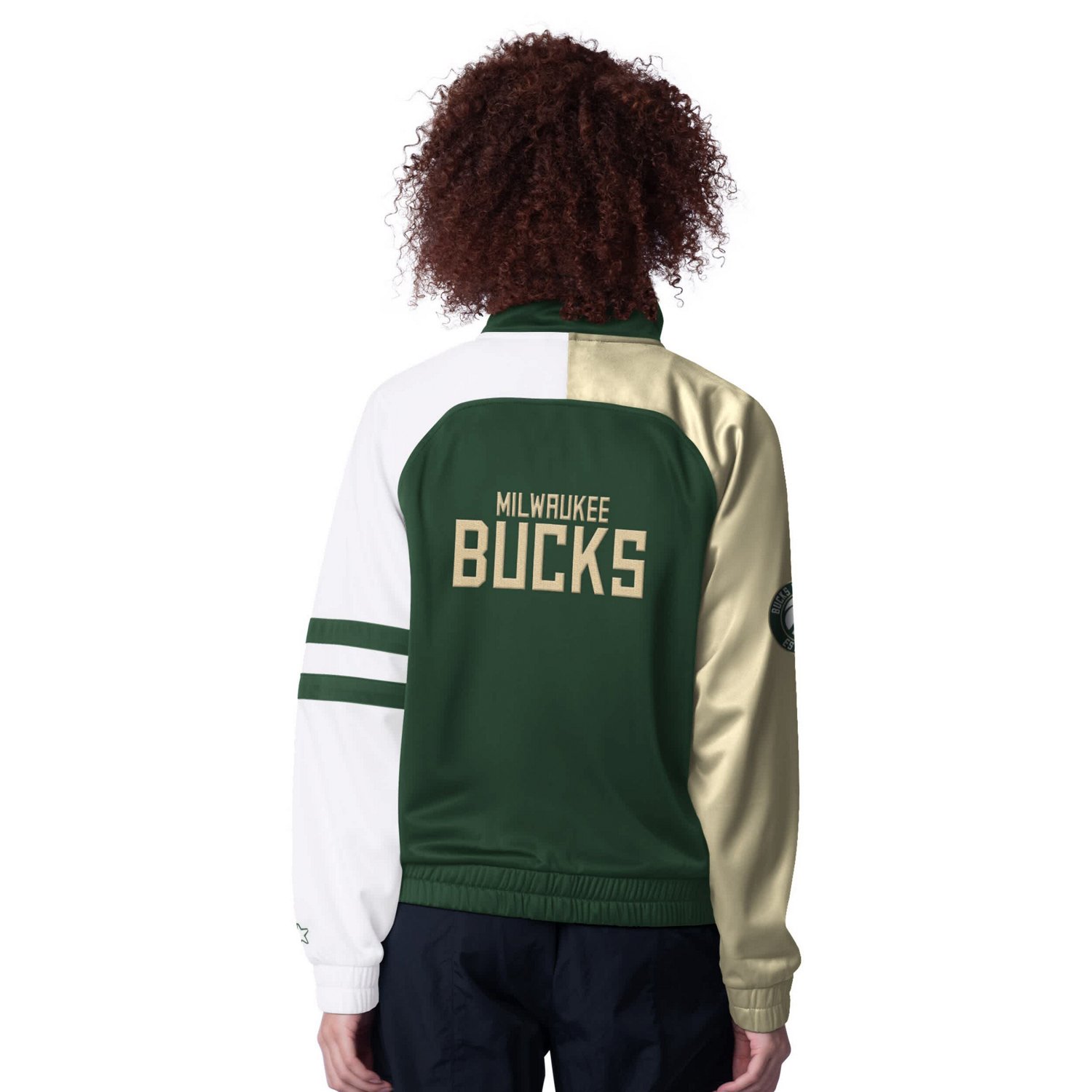 Starter Hunter Milwaukee Bucks Line Up Dolman Raglan Full-Zip Track Jacket - view number 2