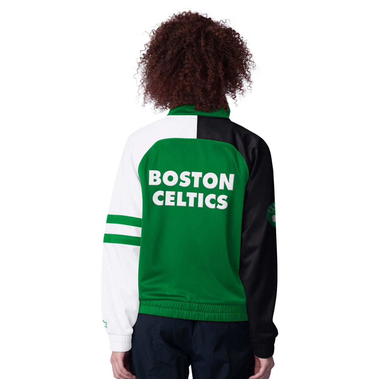 Starter Kelly Boston Celtics Line Up Dolman Raglan Full-Zip Track Jacket