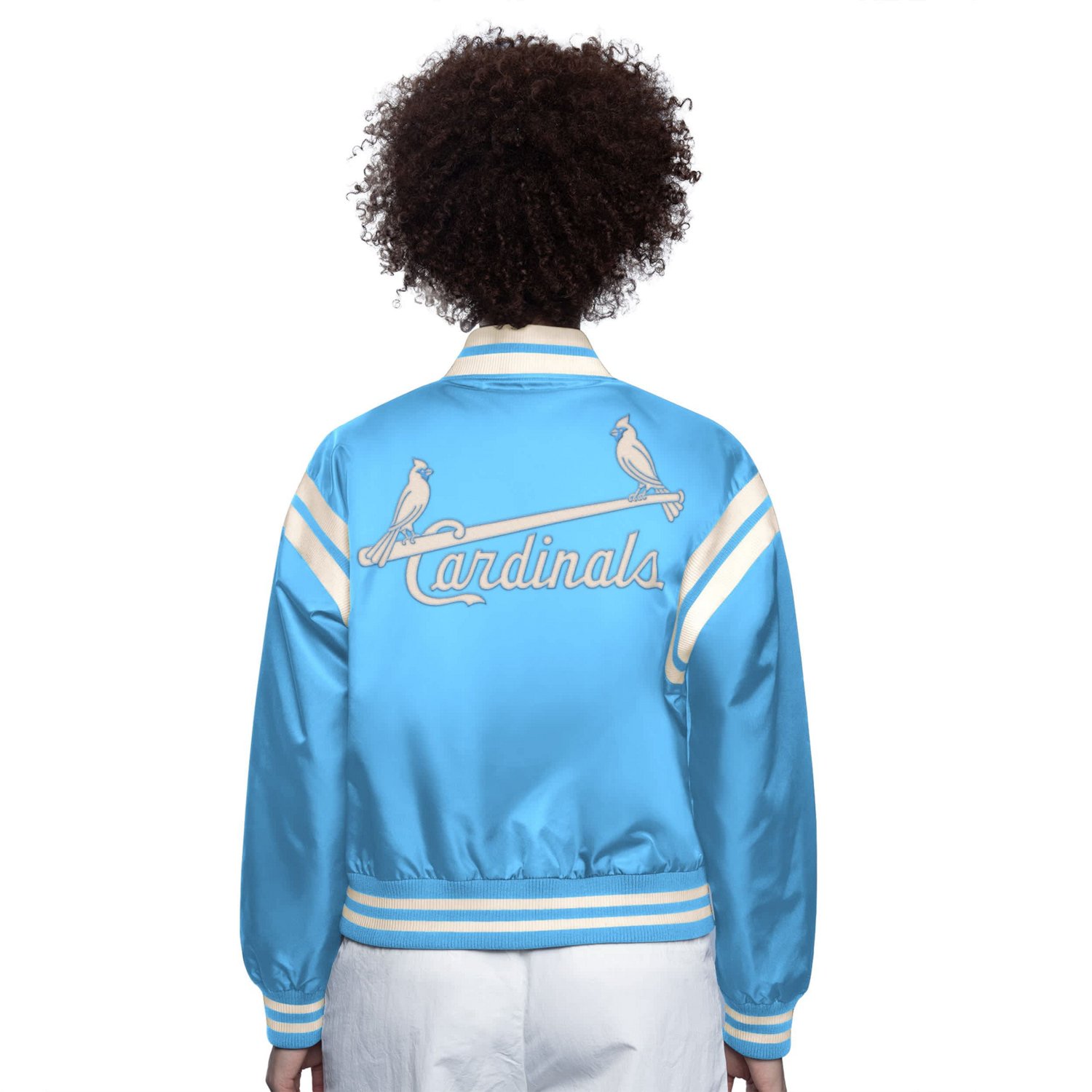 Starter Light St Louis Cardinals Full Count Full-Snap Varsity Jacket - view number 2
