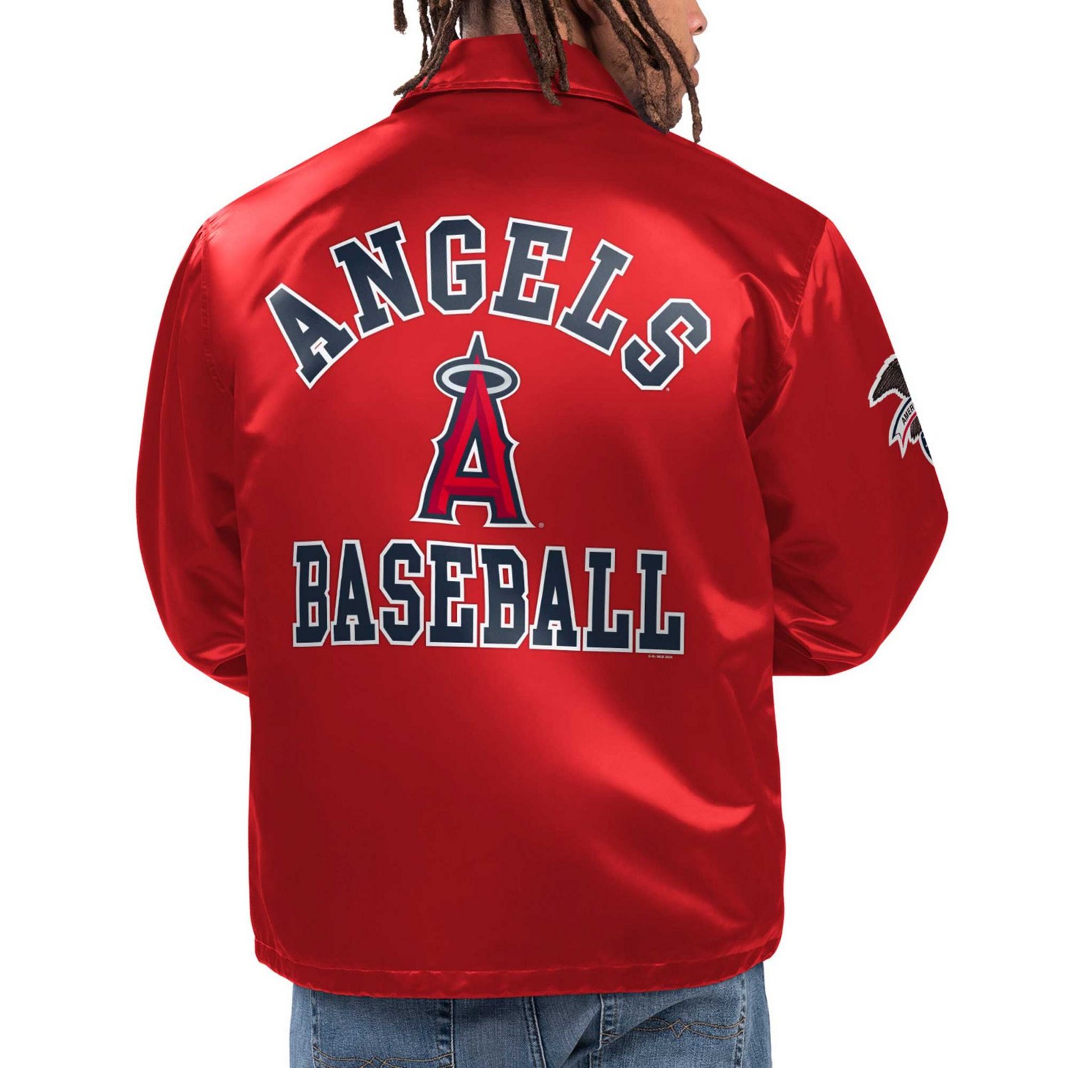 Starter Los Angeles Angels Option Route Satin Full-Snap Jacket - view number 2