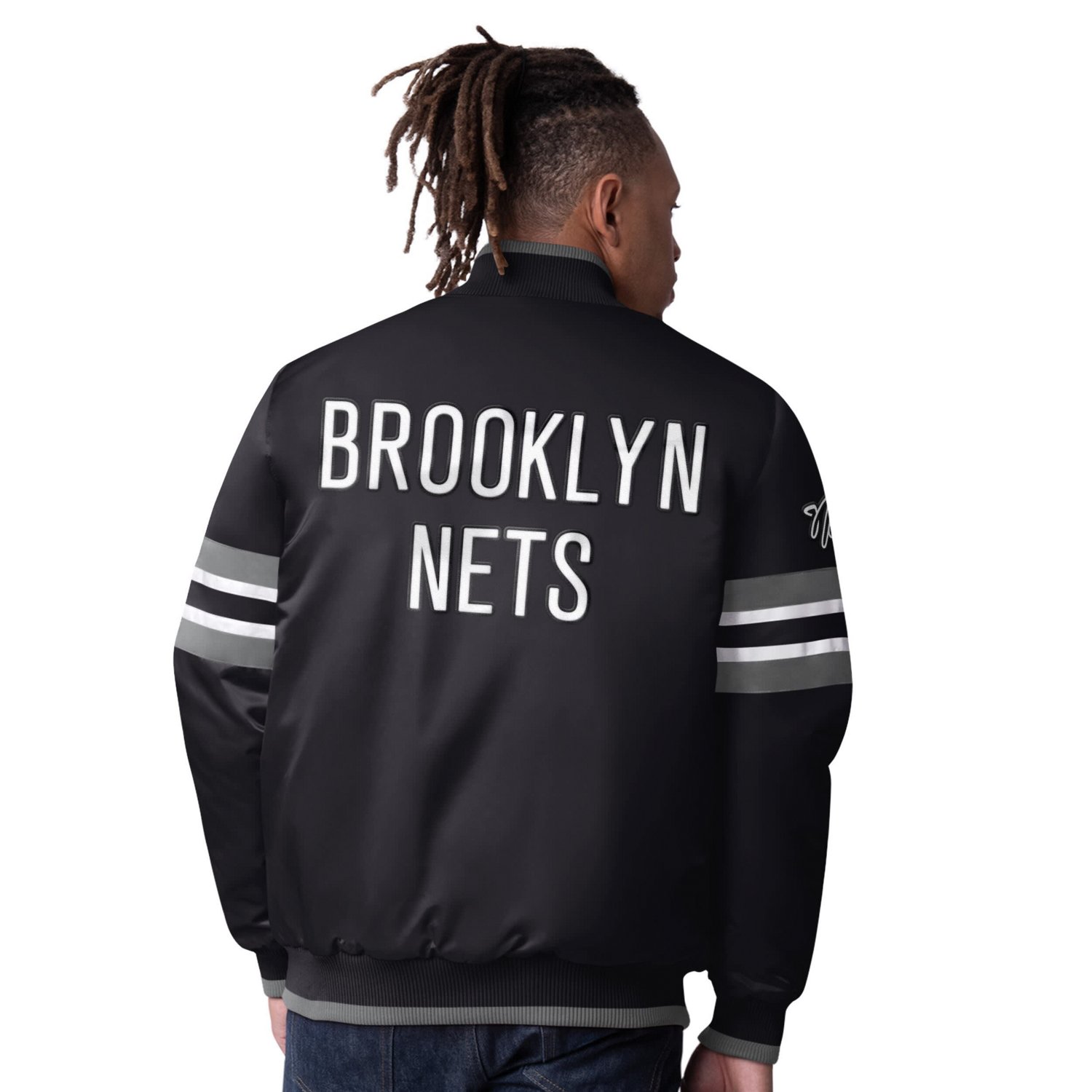 Starter Men's Brooklyn Nets Scout Varsity Full-Snap Jacket - view number 2
