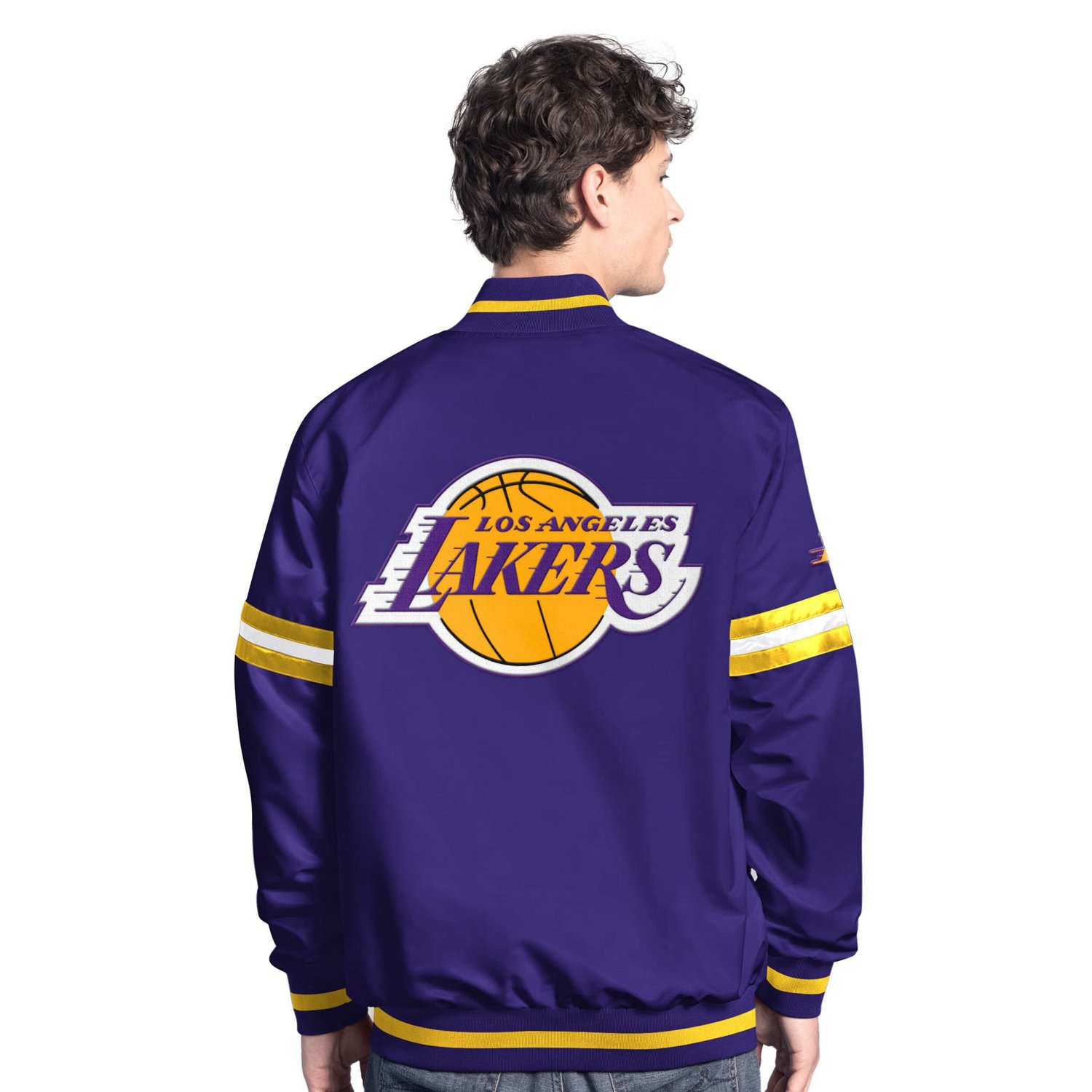 Starter Men's Los Angeles Lakers Scout Full Snap Varsity Jacket