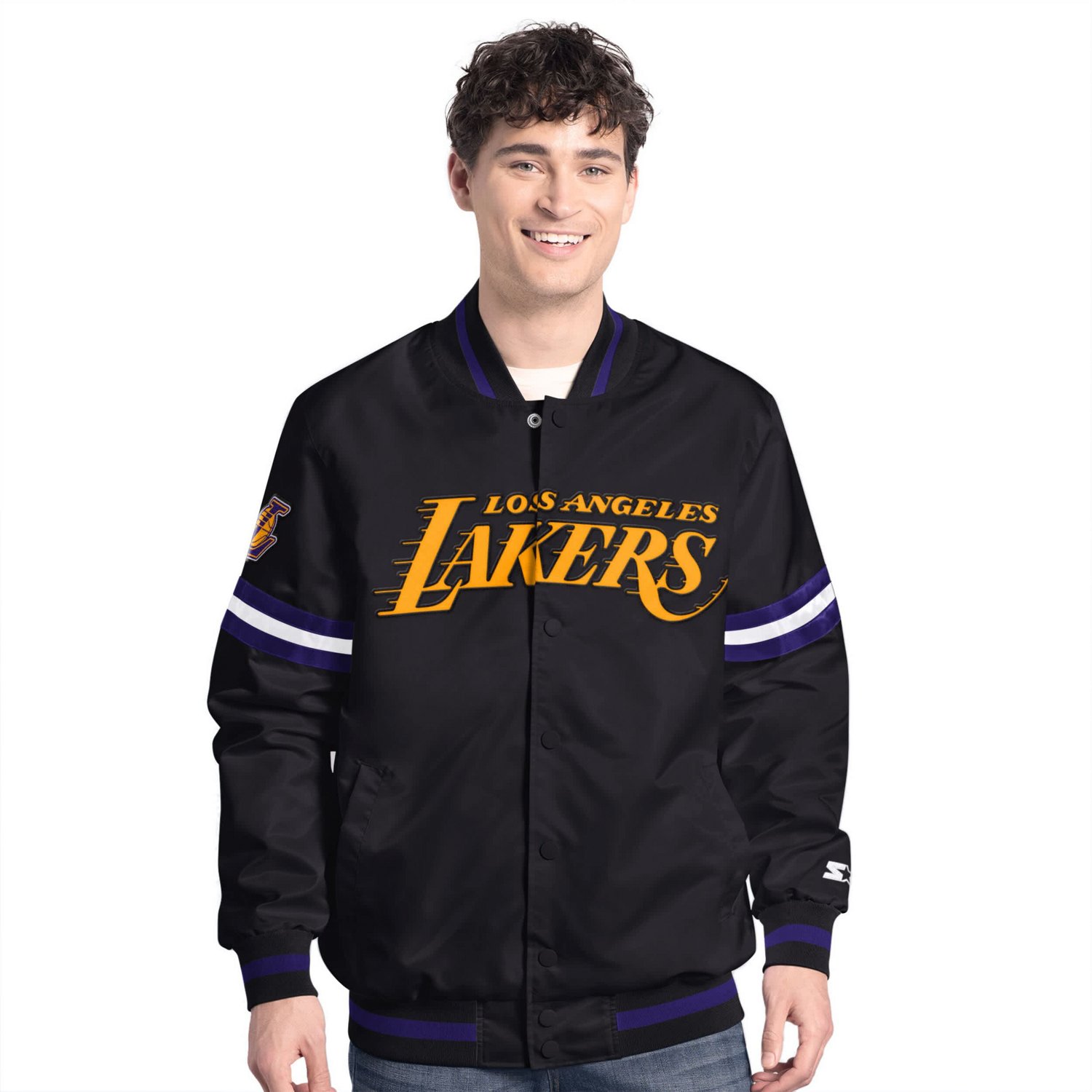 Starter Men's Los Angeles Lakers Scout Varsity Full-Snap Jacket