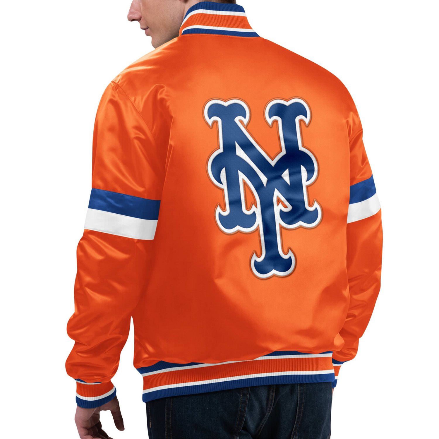 Starter New York Mets Home Game Satin Full-Snap Varsity Jacket