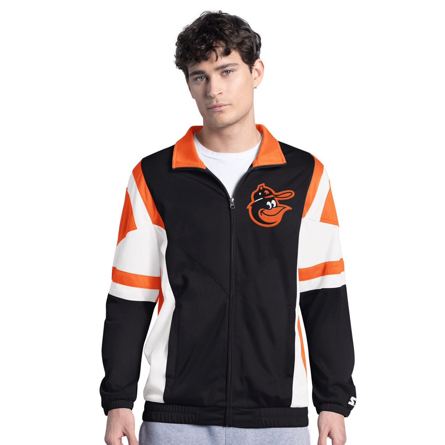 Starter Orange Baltimore Orioles Contender Tricot Full-Zip Track Jacket