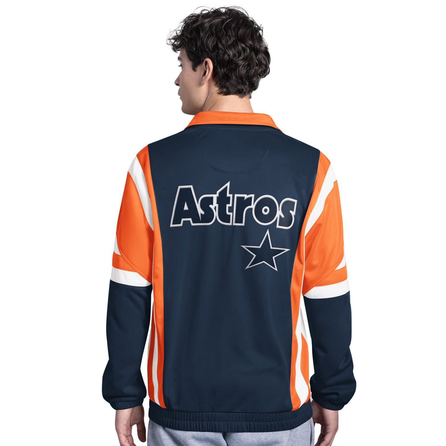 Starter Orange Houston Astros Contender Tricot Full-Zip Track Jacket