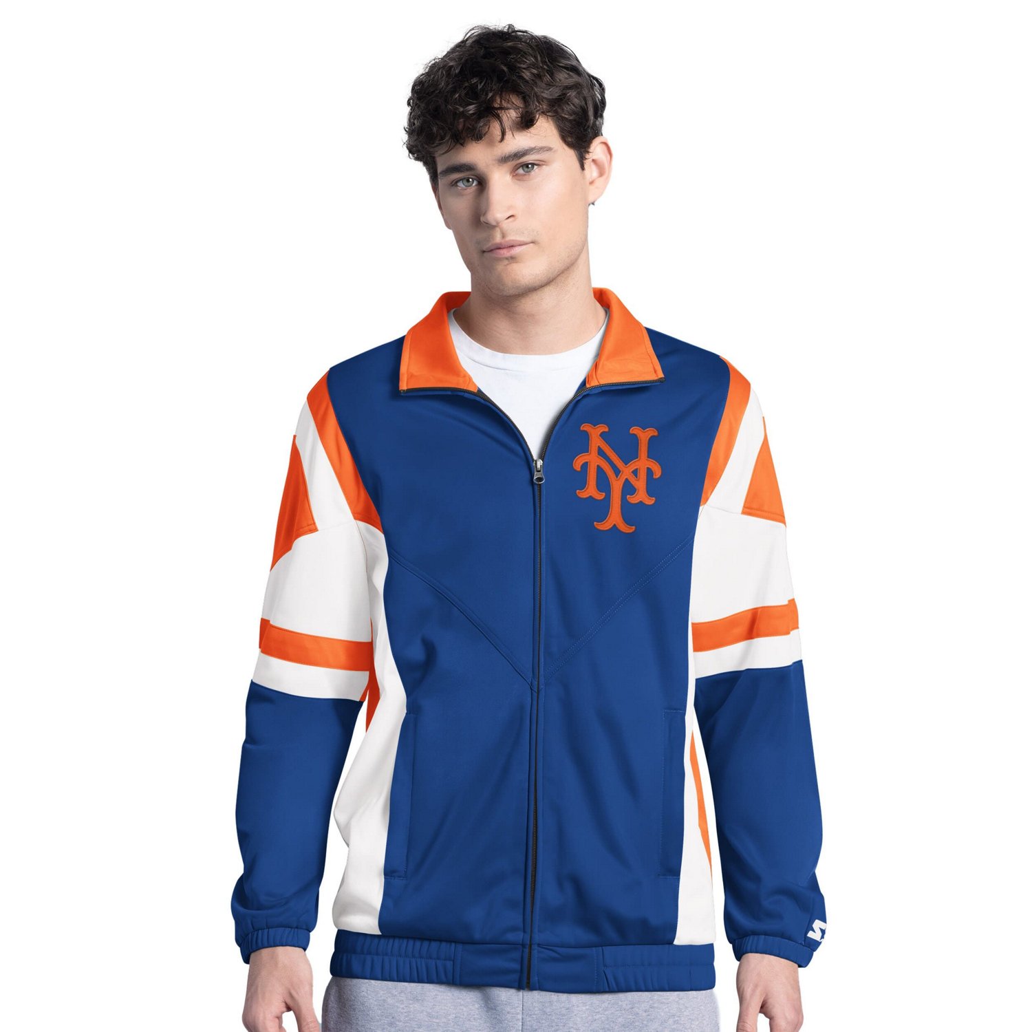 Starter Orange New York Mets Contender Tricot Full-Zip Track Jacket