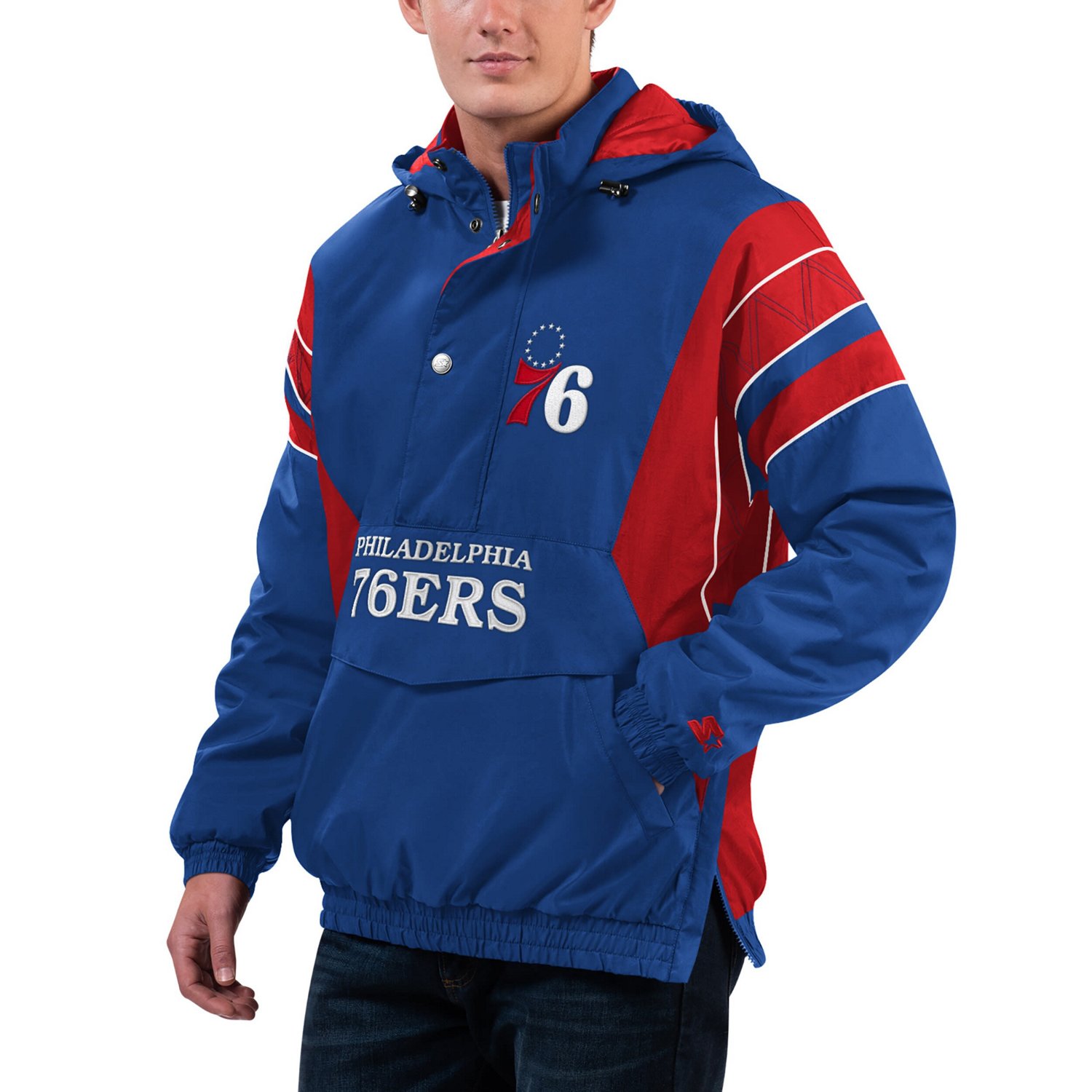 Starter Philadelphia 76ers Home Team Hoodie Half-Zip Jacket                                                                      - view number 1