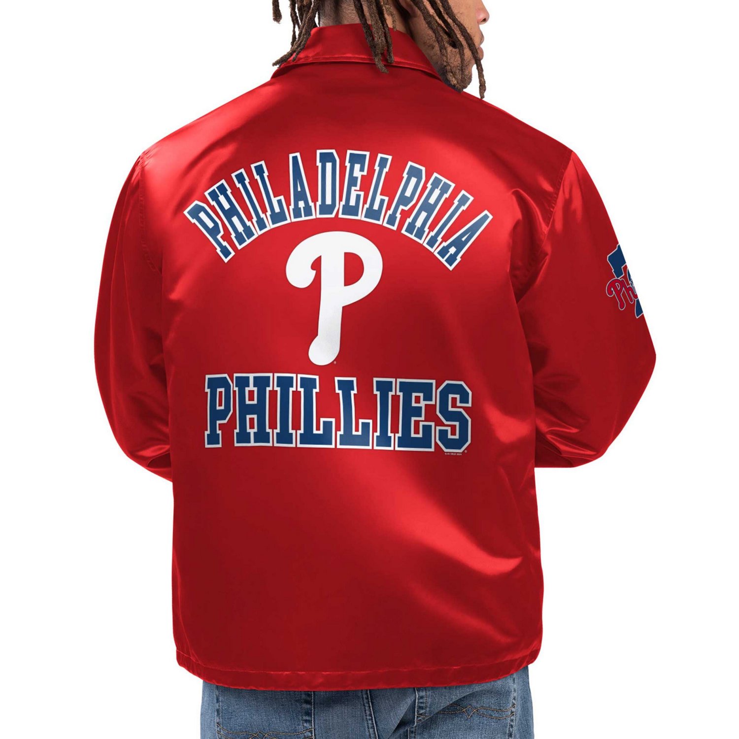 Starter Philadelphia Phillies Option Route Satin Full-Snap Jacket - view number 2