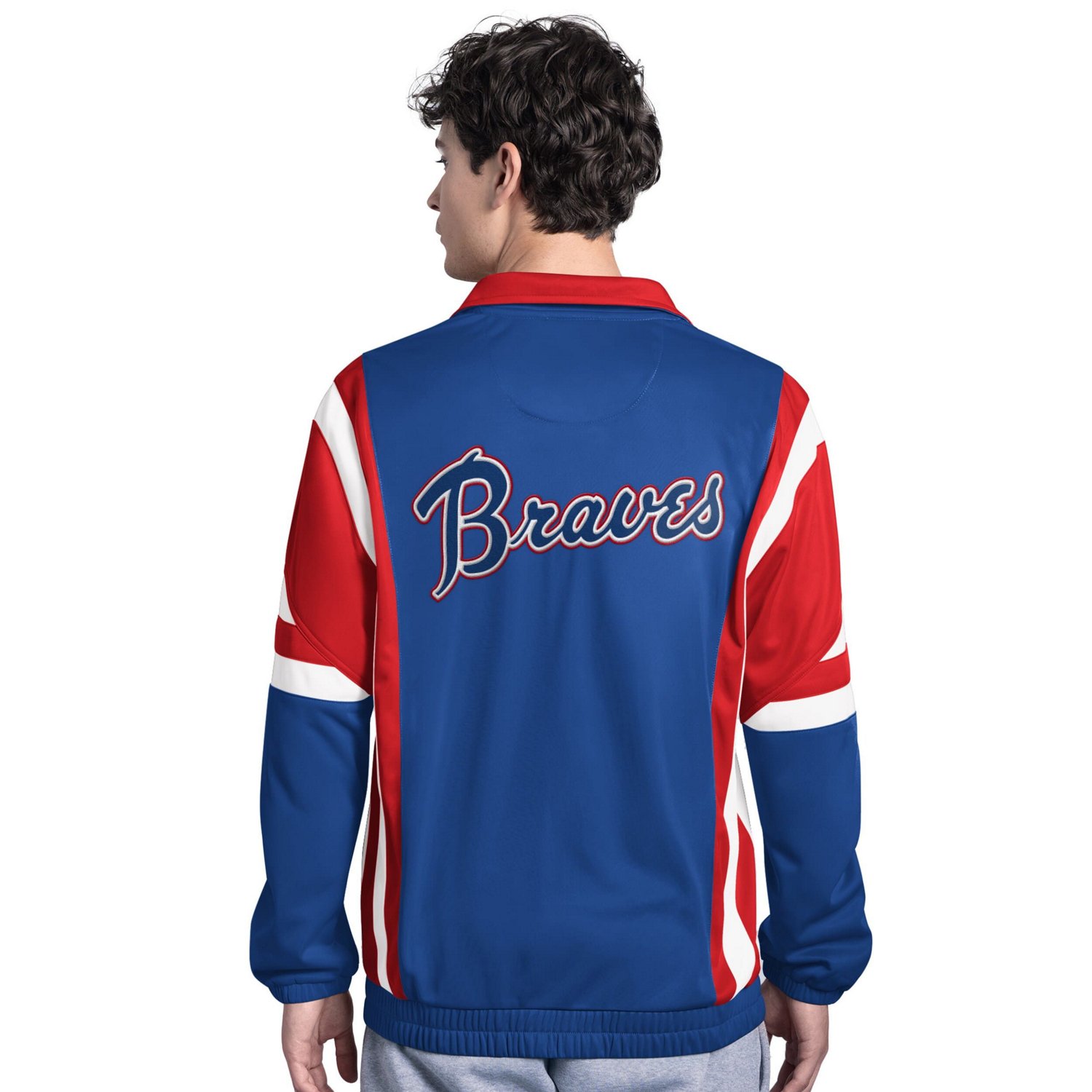 Starter Red Atlanta Braves Contender Tricot Full-Zip Track Jacket