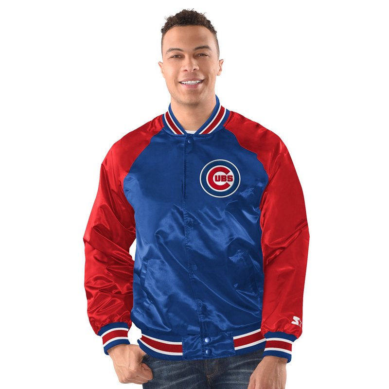 Starter Men's Royal/Red Chicago Cubs Raglan Blitz Varsity Jacket - Royal, Red