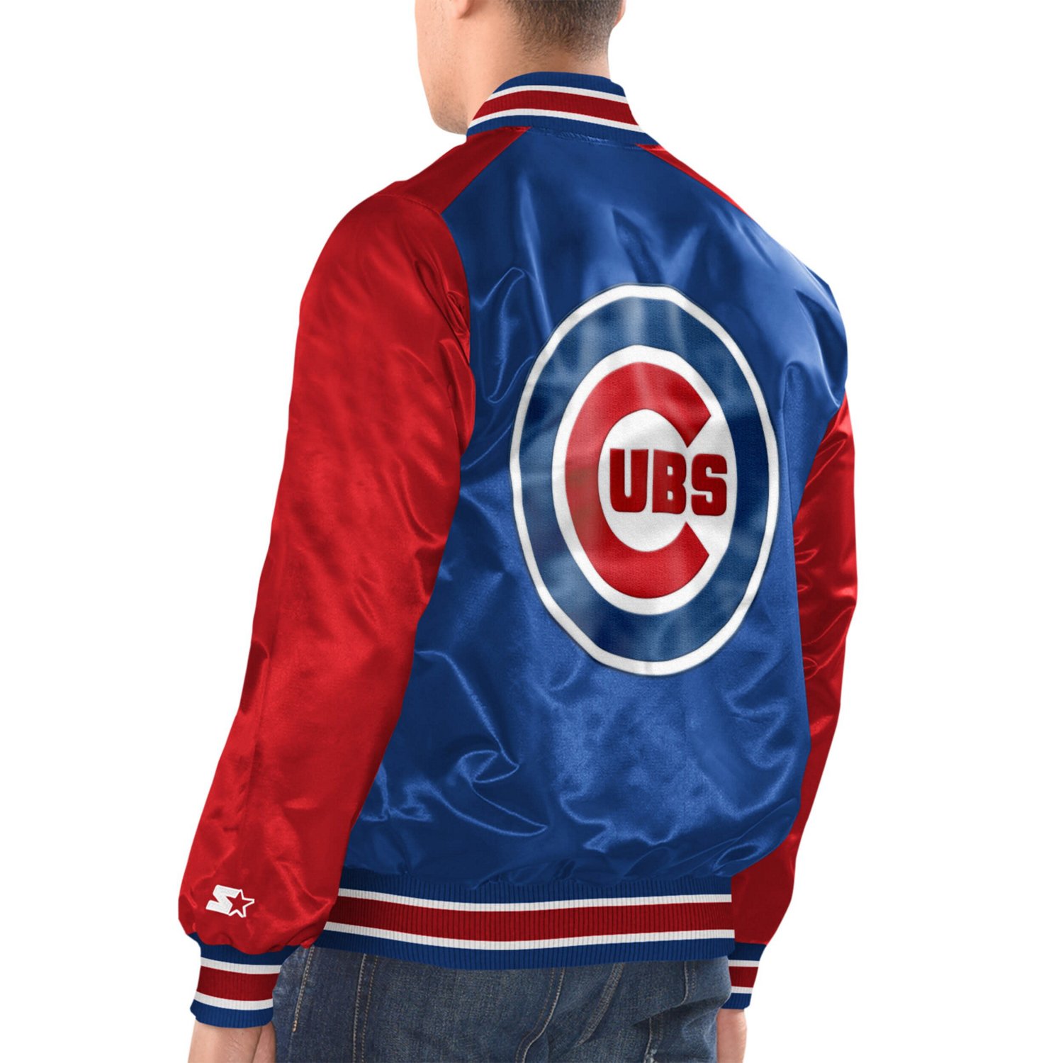 Starter Red Chicago Cubs Varsity Satin Full-Snap Jacket
