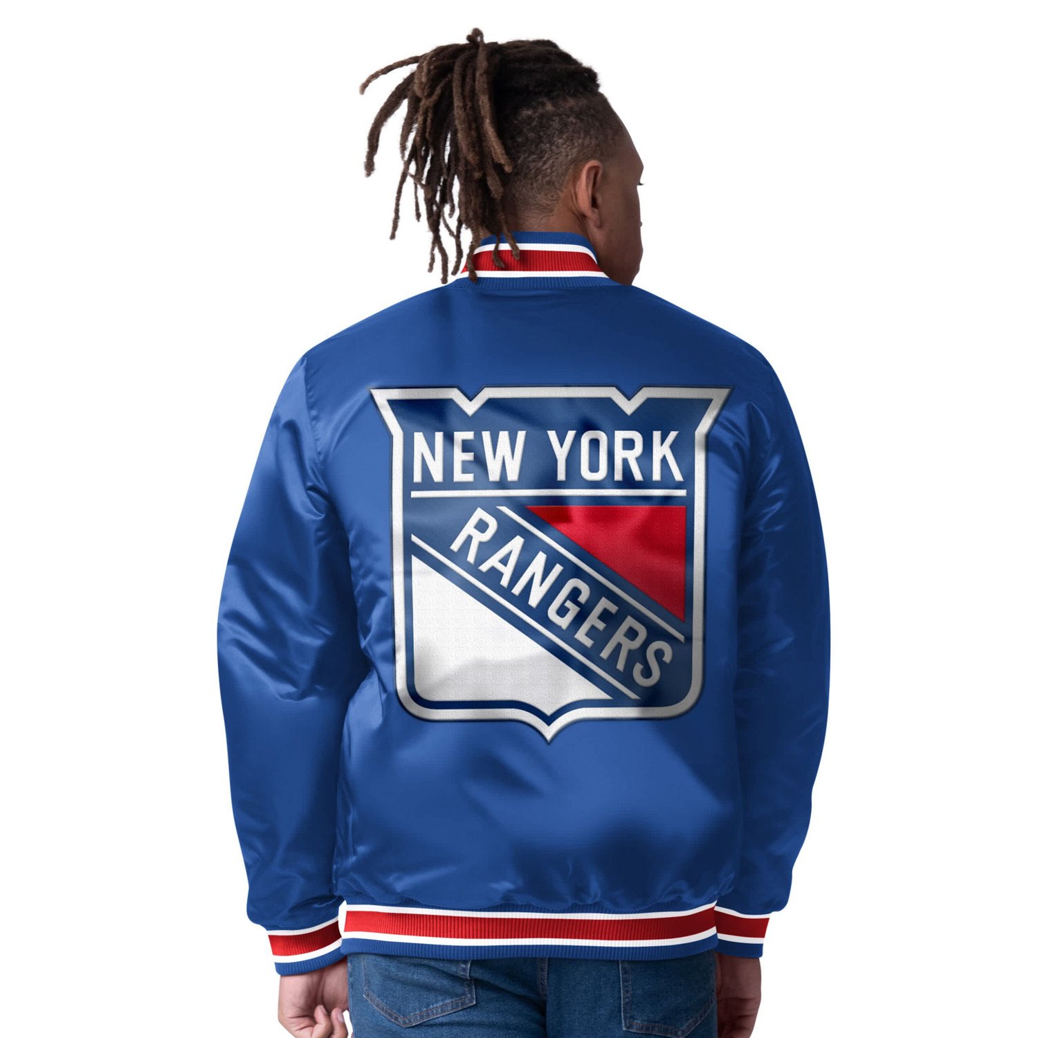 Starter Red New York Rangers Closer Varsity Reversible Full Snap Jacket - view number 2