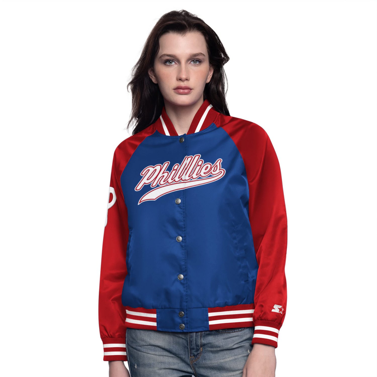 Starter Red Philadelphia Phillies Home Run Full-Snap Varsity Jacket                                                              - view number 1