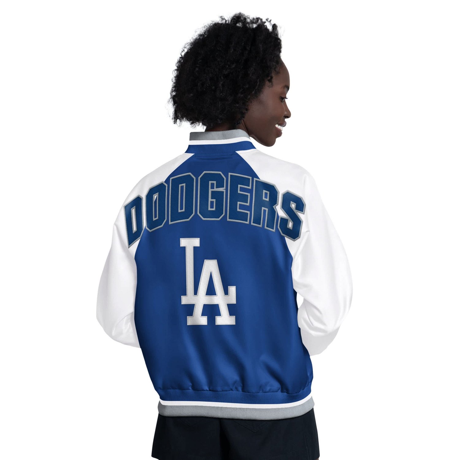 Starter Royal Los Angeles Dodgers Blitz Varsity Raglan Full-Snap Satin Jacket - view number 2
