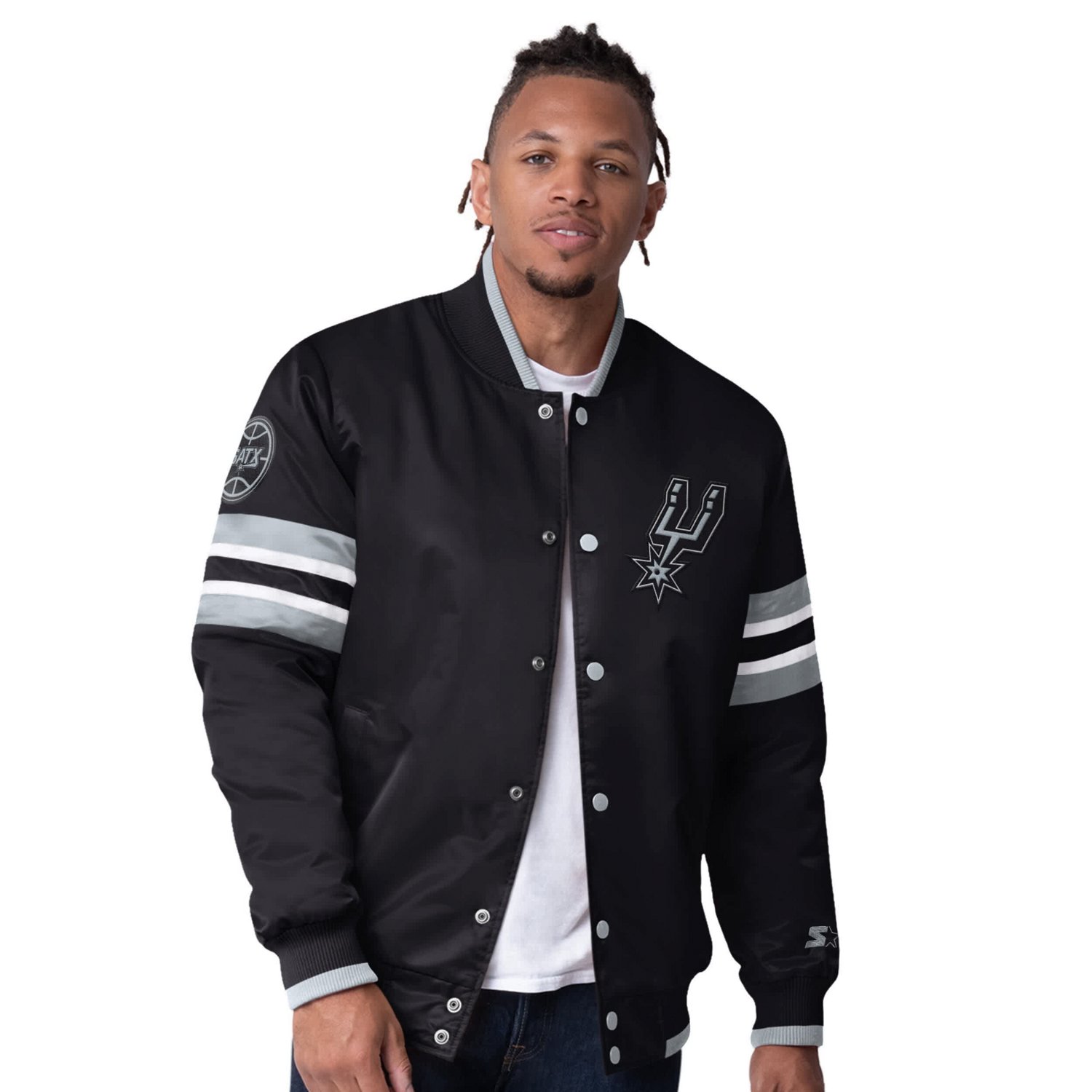 Starter San Antonio Spurs Scout Varsity Satin Full-Snap Jacket