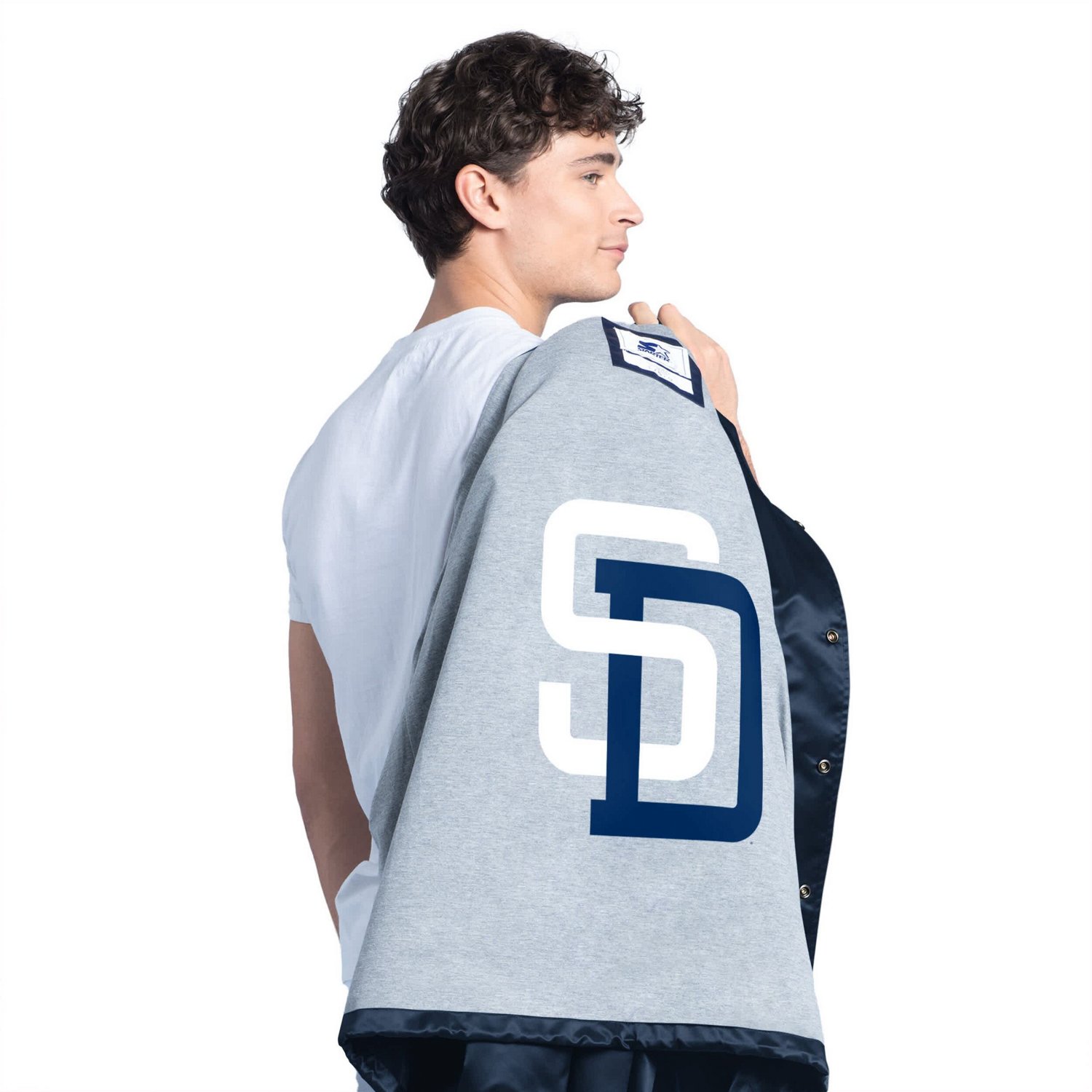 Starter San Diego Padres Cooperstown Collection Point Man Full-Snap Coaches Jacket - view number 3