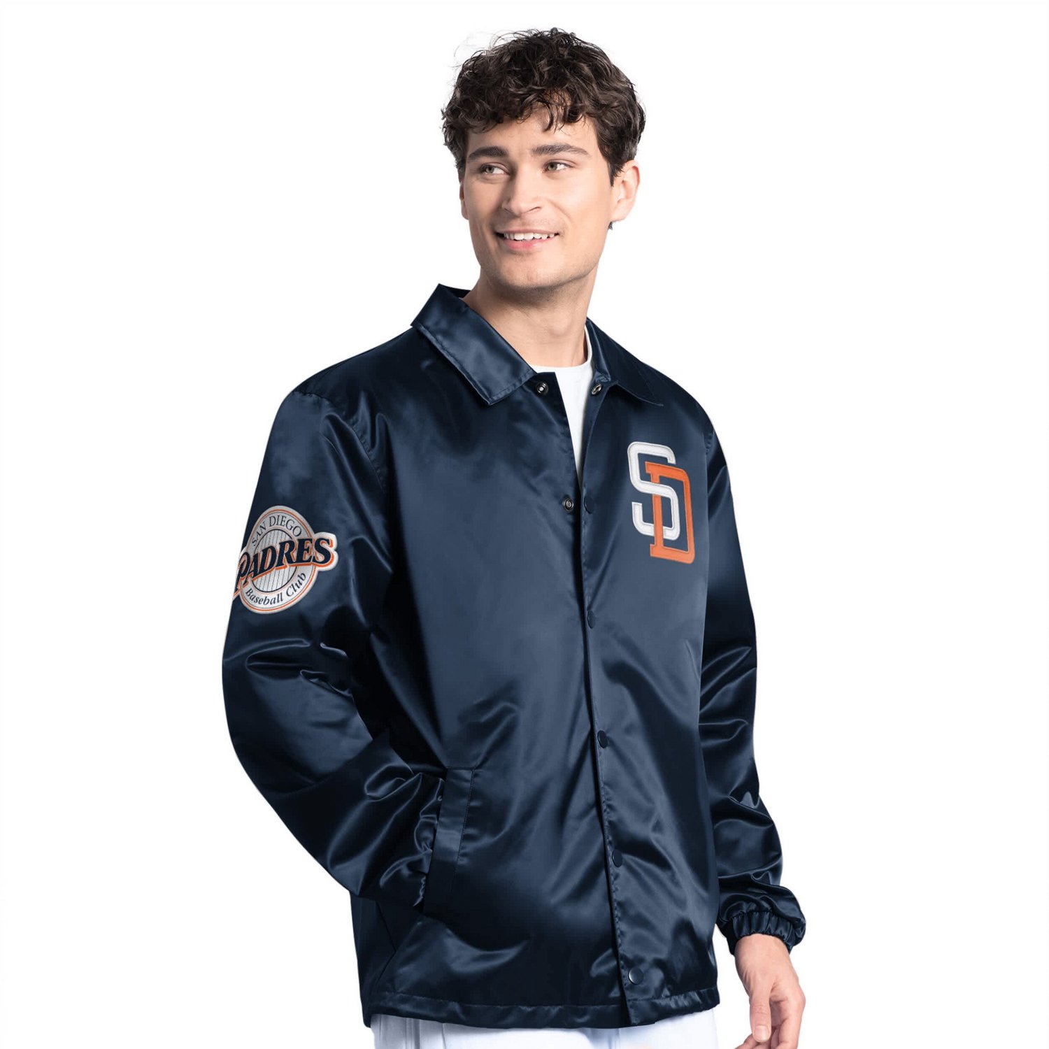 Starter San Diego Padres Cooperstown Collection Point Man Full-Snap Coaches Jacket - view number 1