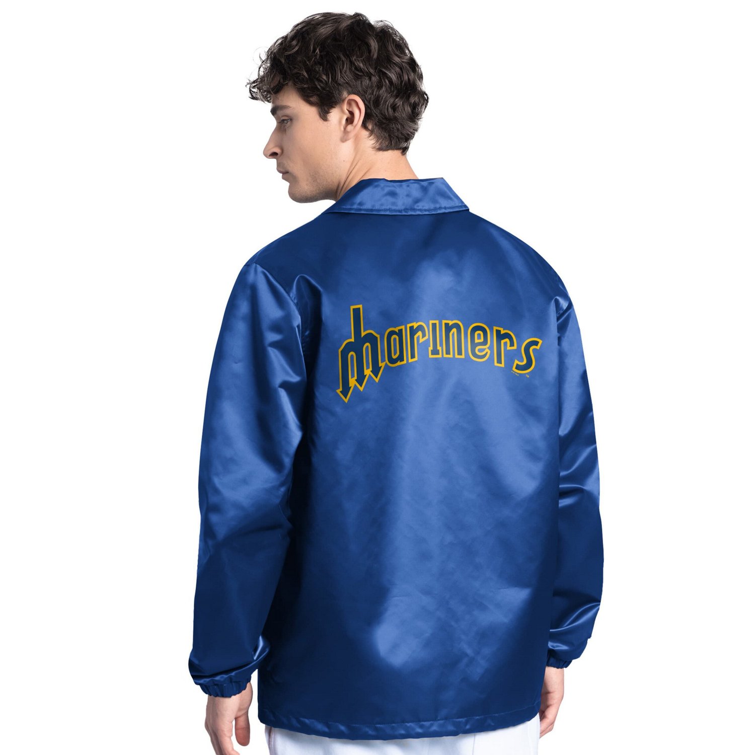 Starter Seattle Mariners Cooperstown Collection Point Man Full-Snap Coaches Jacket - view number 2