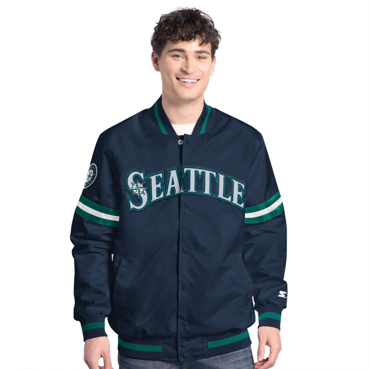 Starter Seattle Mariners Scout Full-Snap Varsity Jacket