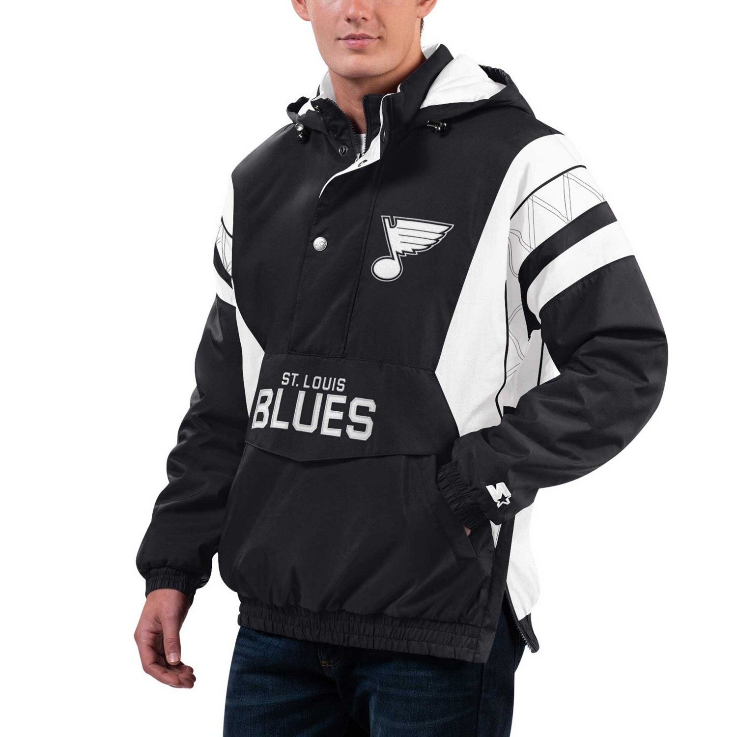 Starter St Louis Blues Home Team Half-Zip Hoodie Jacket