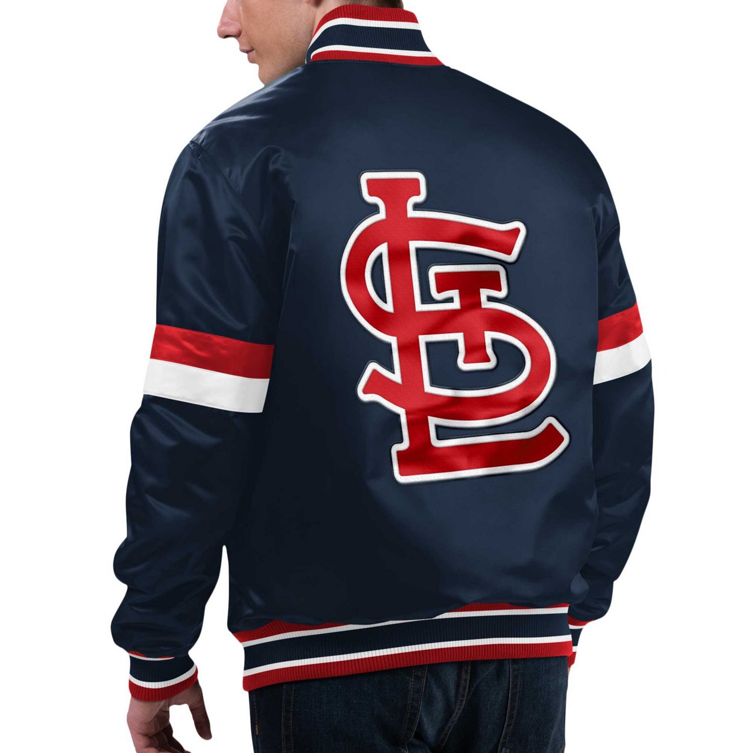 Starter St Louis Cardinals Home Game Satin Full-Snap Varsity Jacket - view number 2