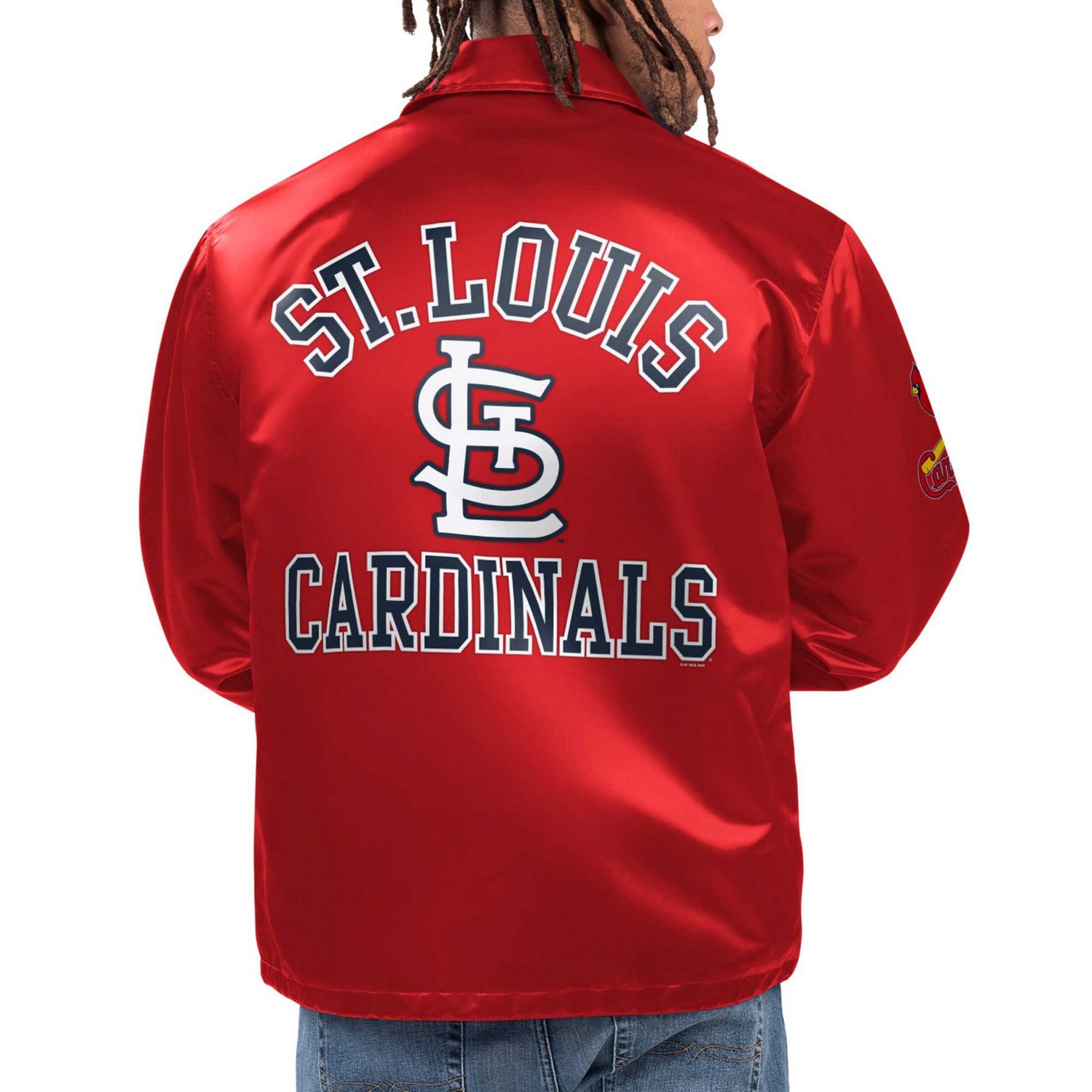 Starter St Louis Cardinals Option Route Satin Full-Snap Jacket - view number 2