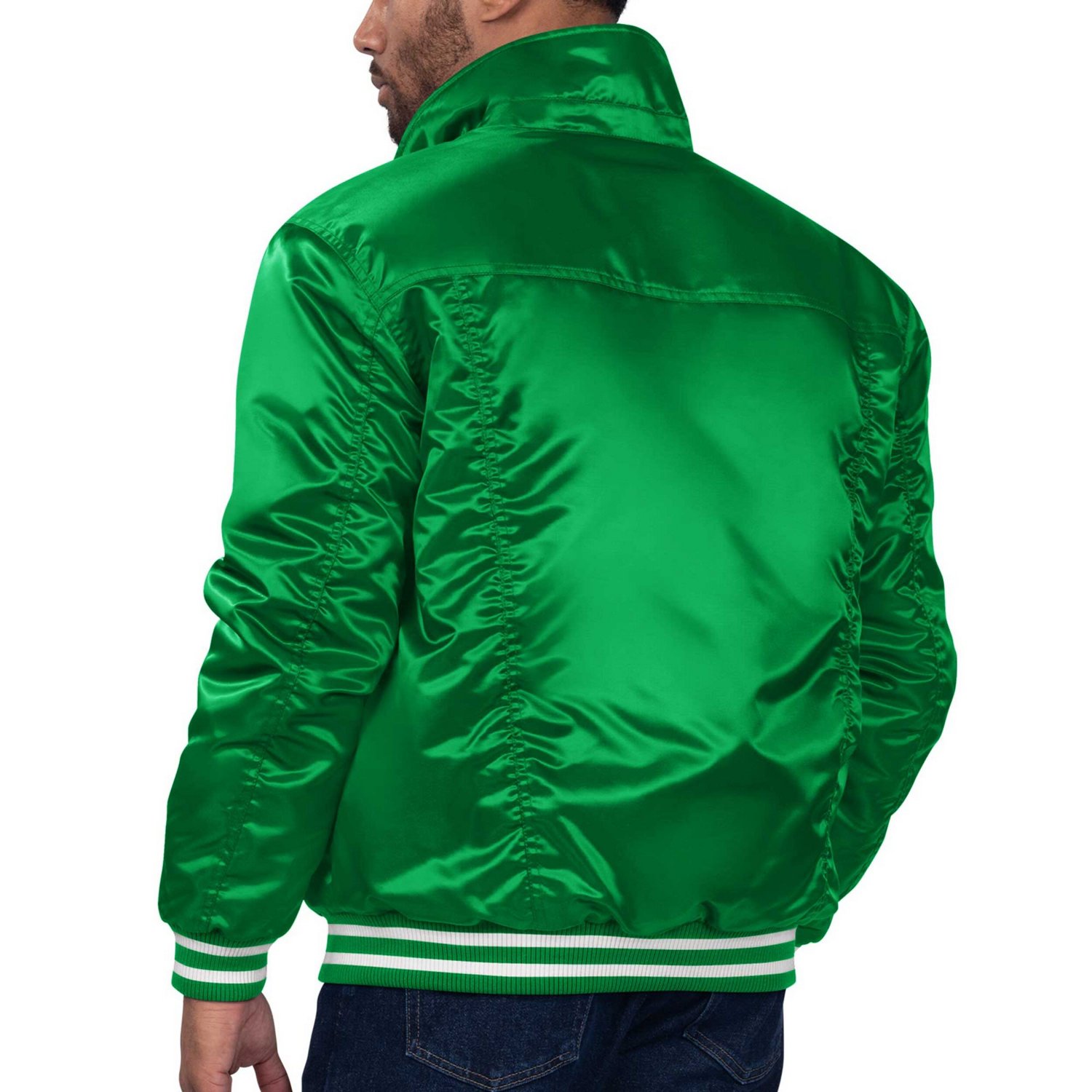 Starter x Levi's Kelly Boston Celtics Silver Label Trucker Satin Full-Snap Jacket - view number 2