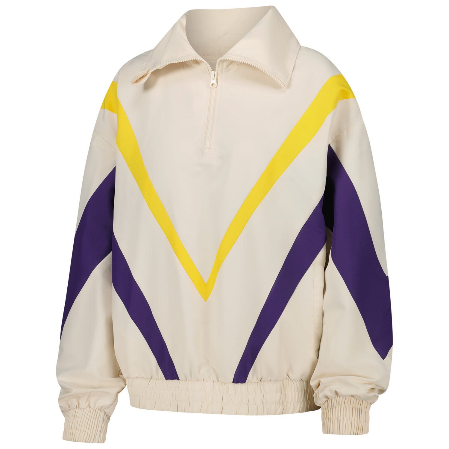 Terez Los Angeles Lakers Retro Chevron Ripstop Quarter-Zip Windbreaker Jacket - view number 2